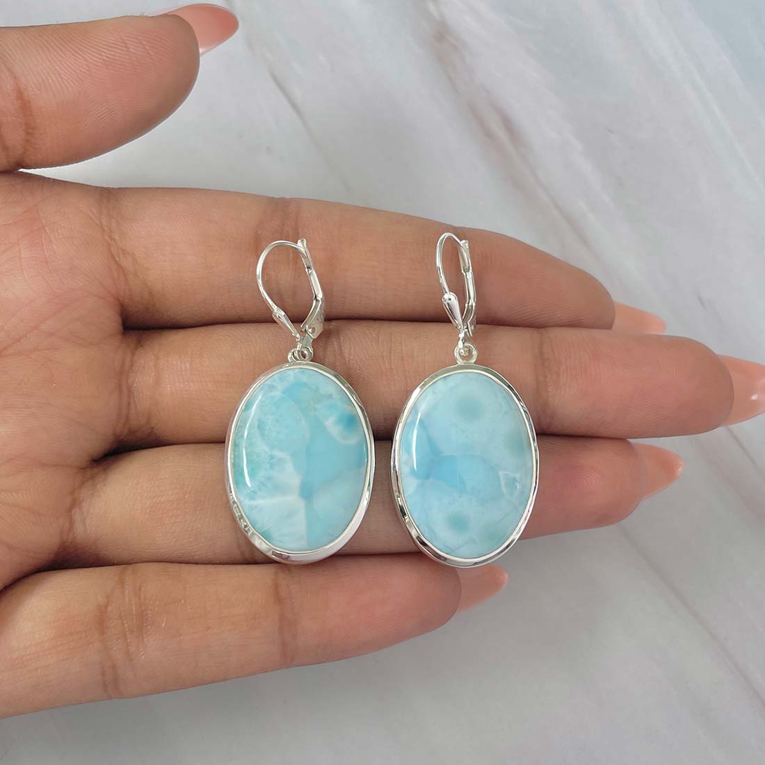 Larimar Earring-(LAR-E-136.)
