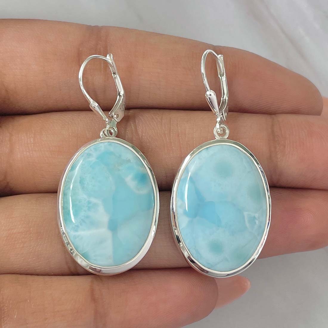Larimar Earring-(LAR-E-136.)