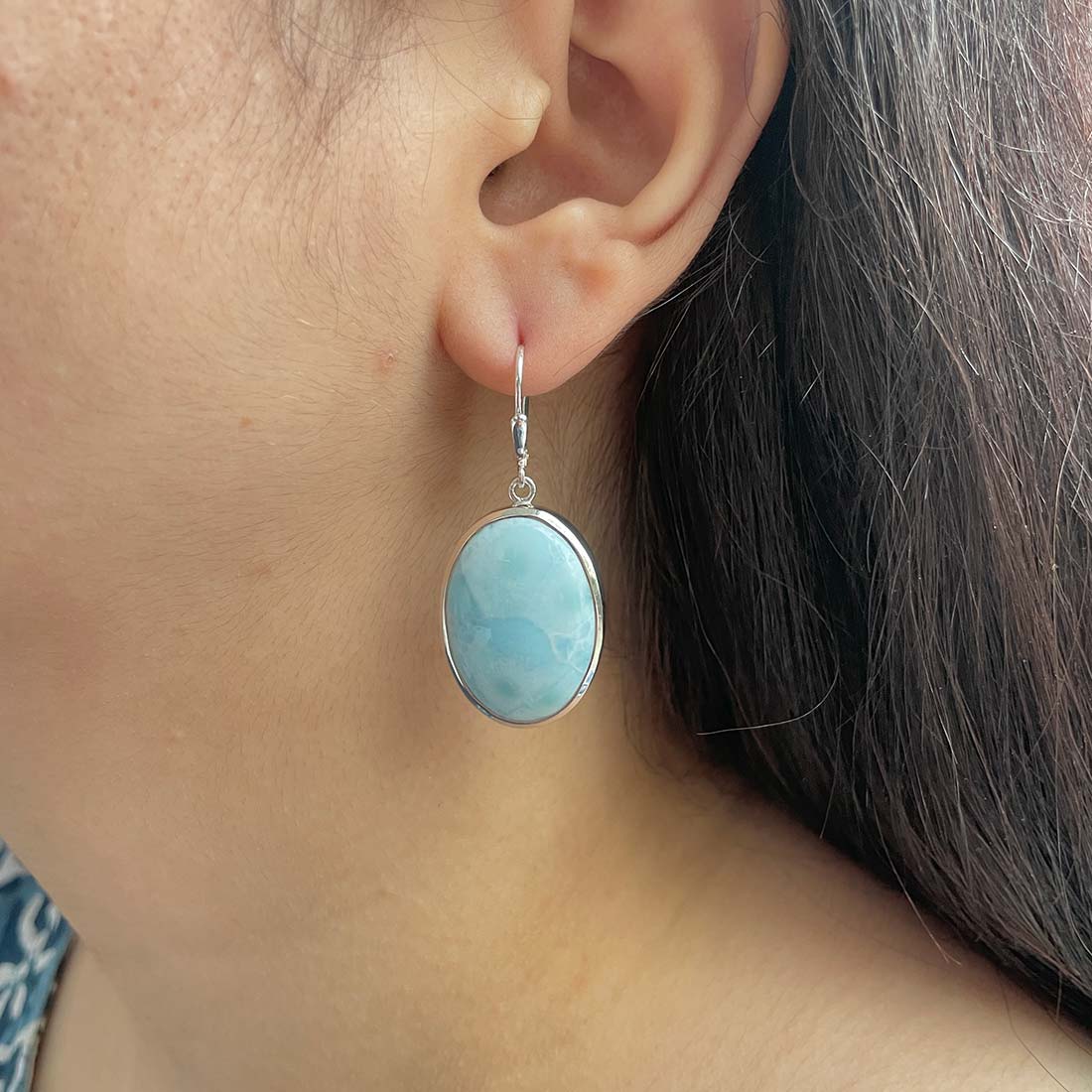 Larimar Earring-(LAR-E-136.)