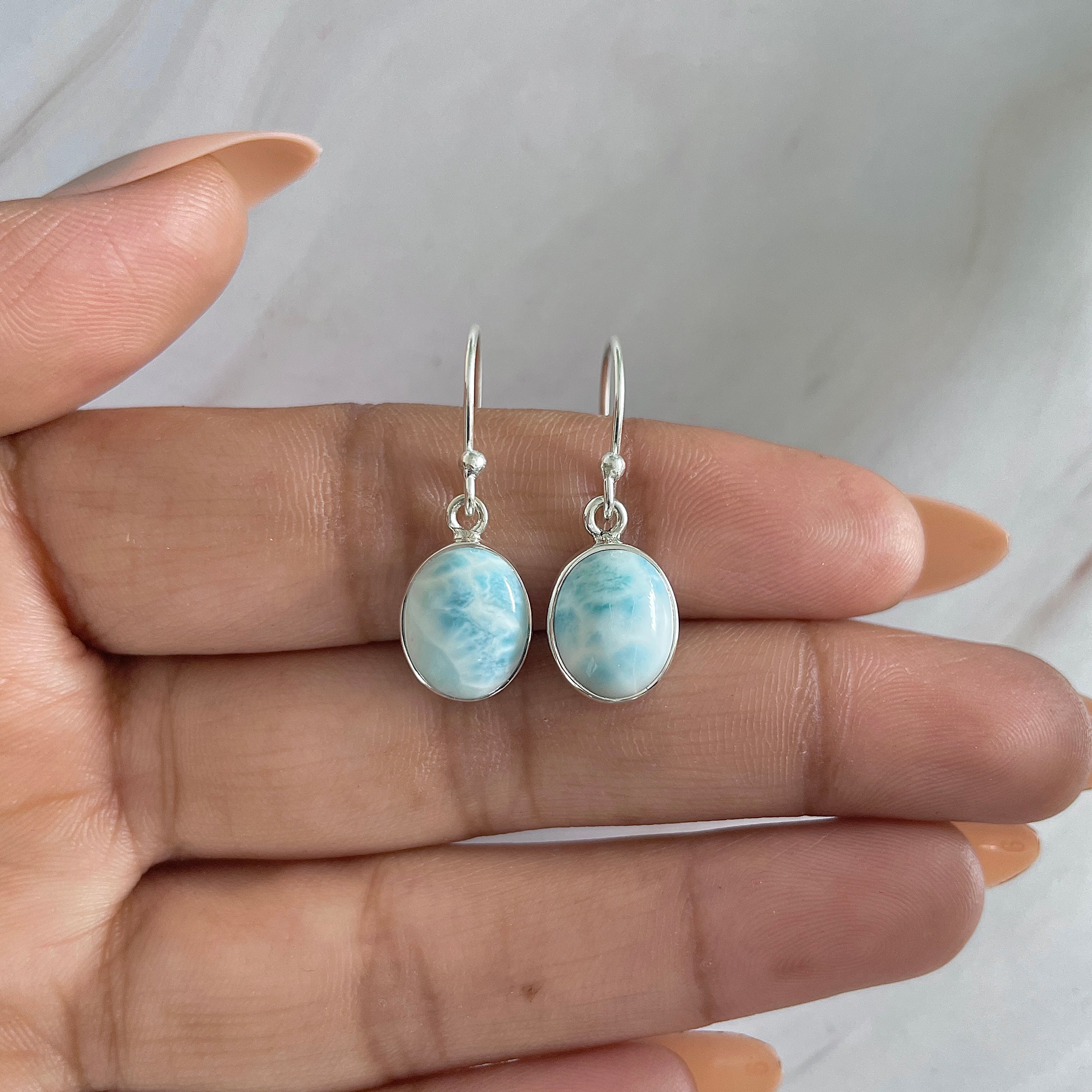 Larimar Earring-(LAR-E-1360.)
