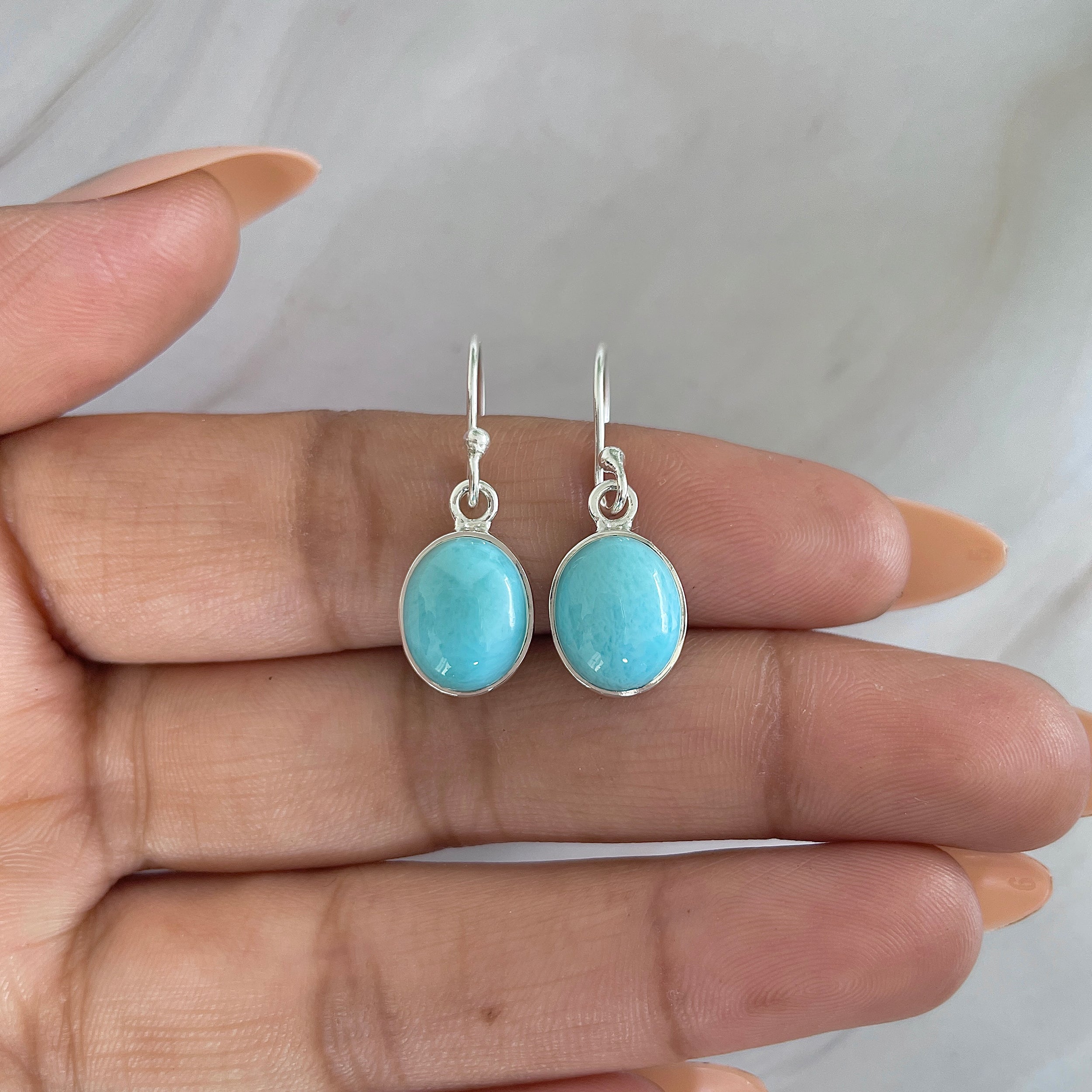 Larimar Earring-(LAR-E-1365.)