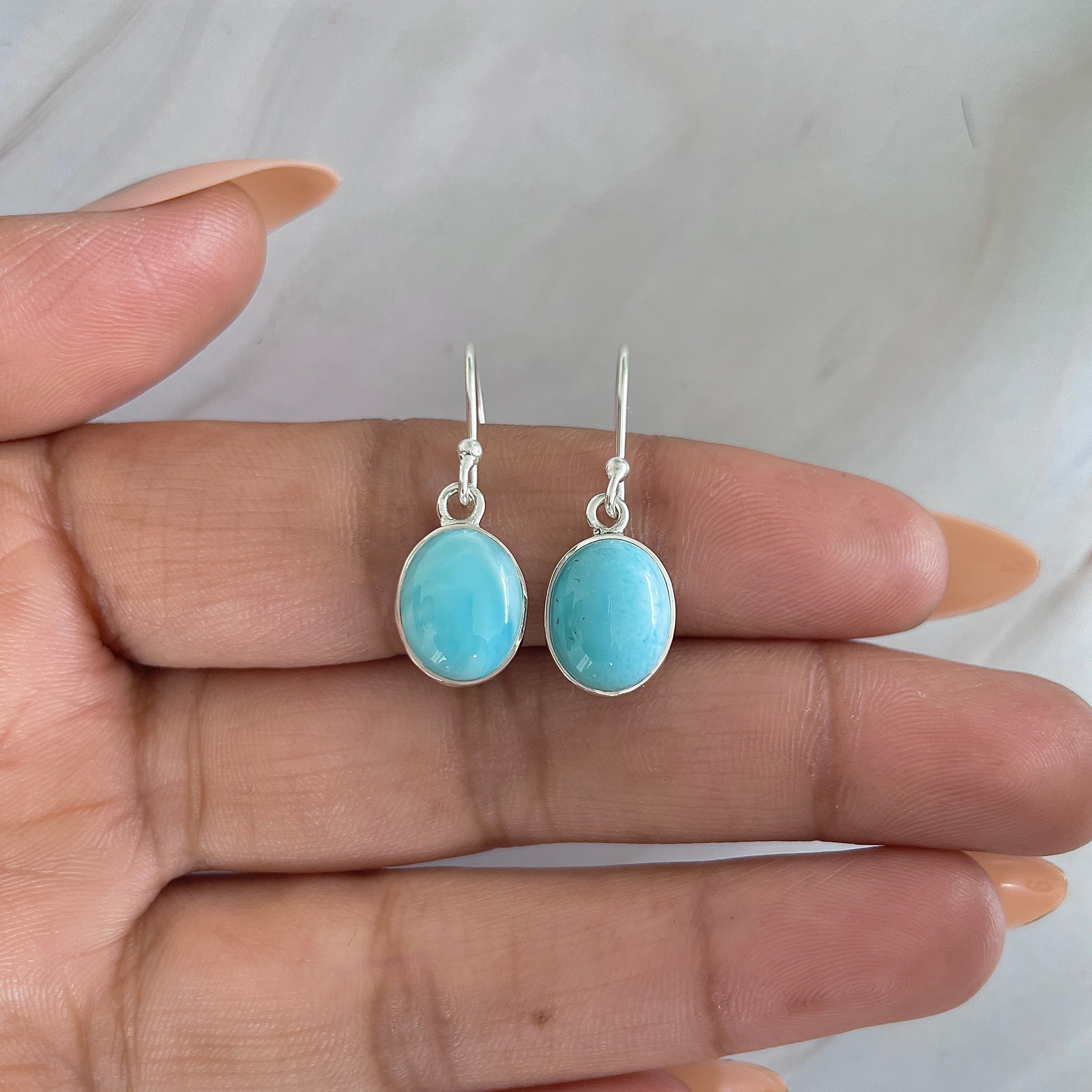 Larimar Earring-(LAR-E-1369.)