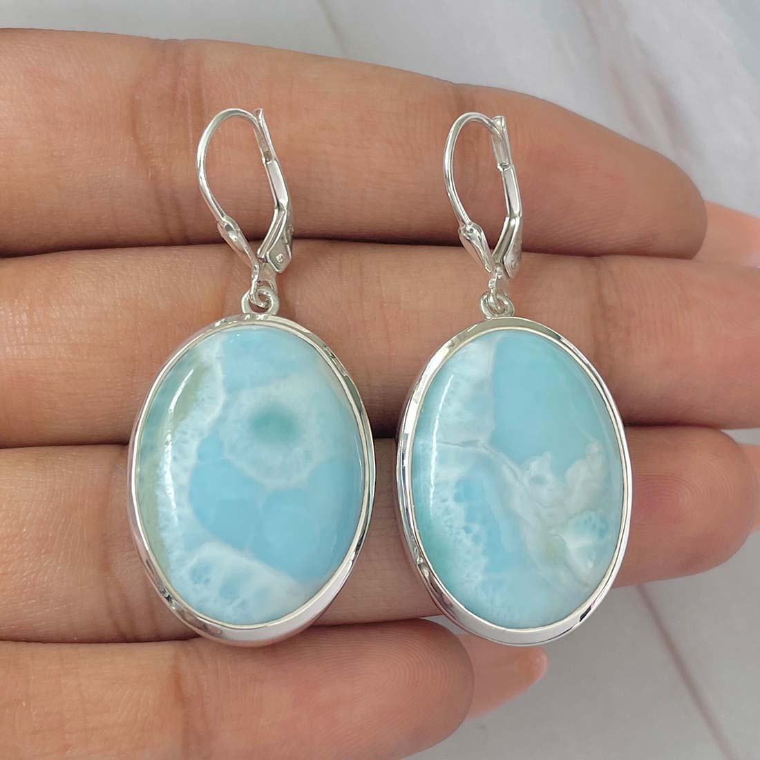 Larimar Earring-(LAR-E-137.)
