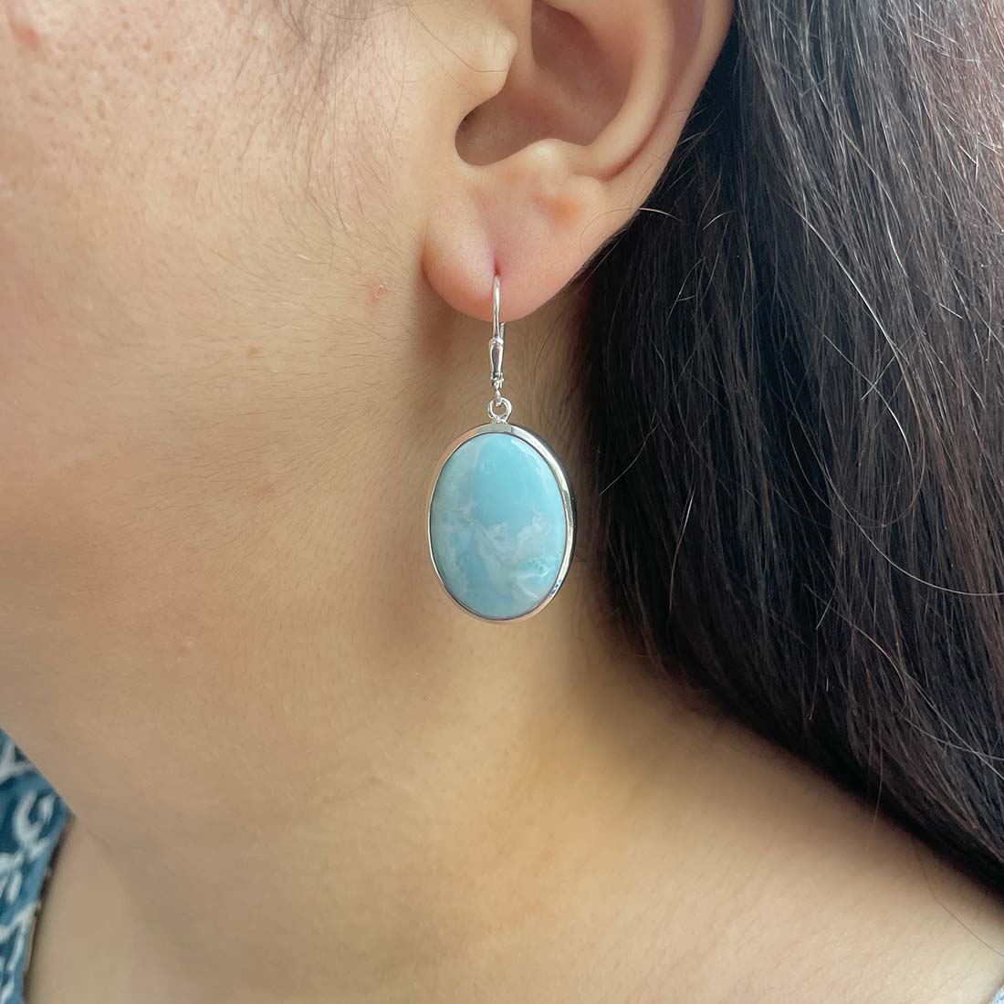 Larimar Earring-(LAR-E-137.)