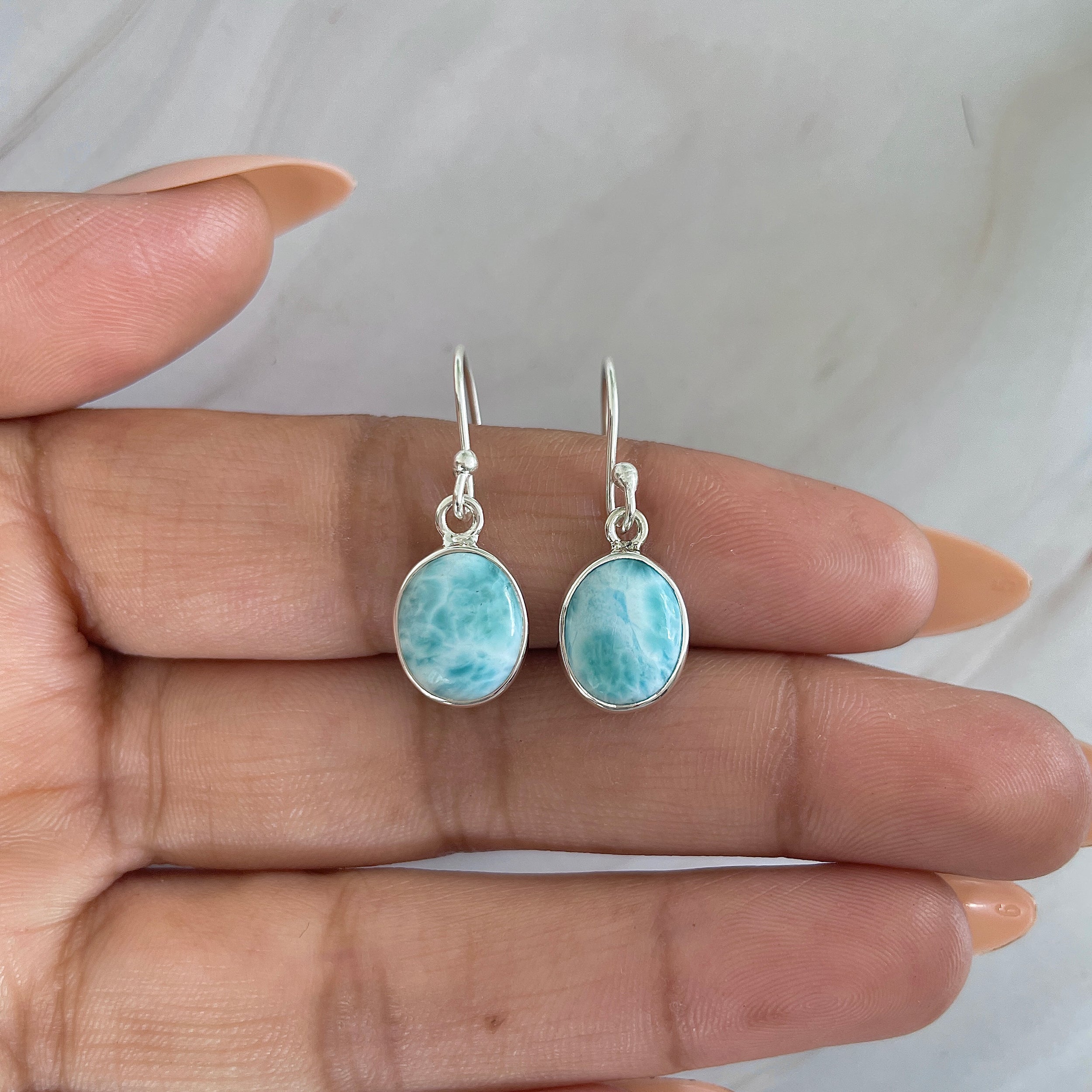 Larimar Earring-(LAR-E-1370.)