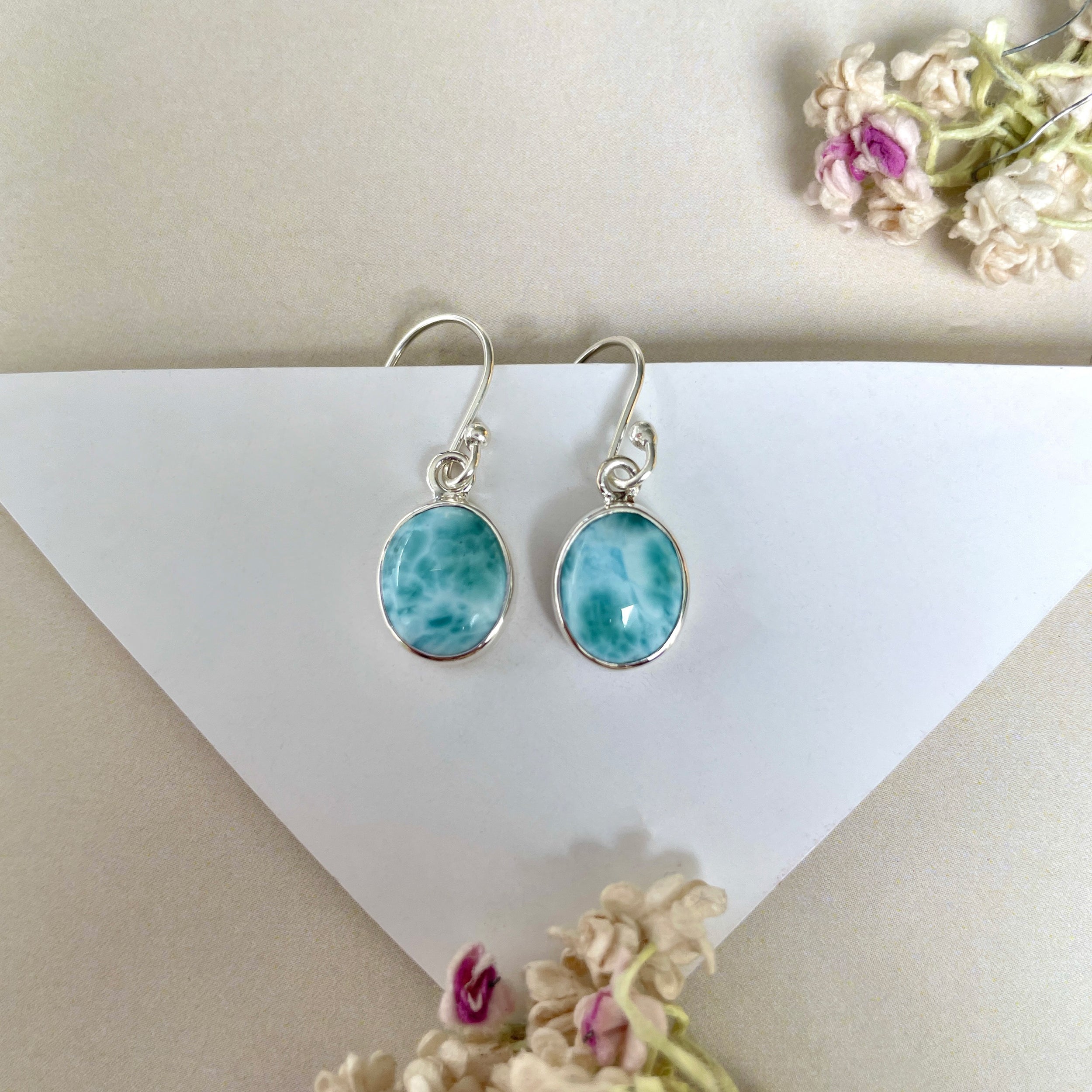 Larimar Earring-(LAR-E-1370.)