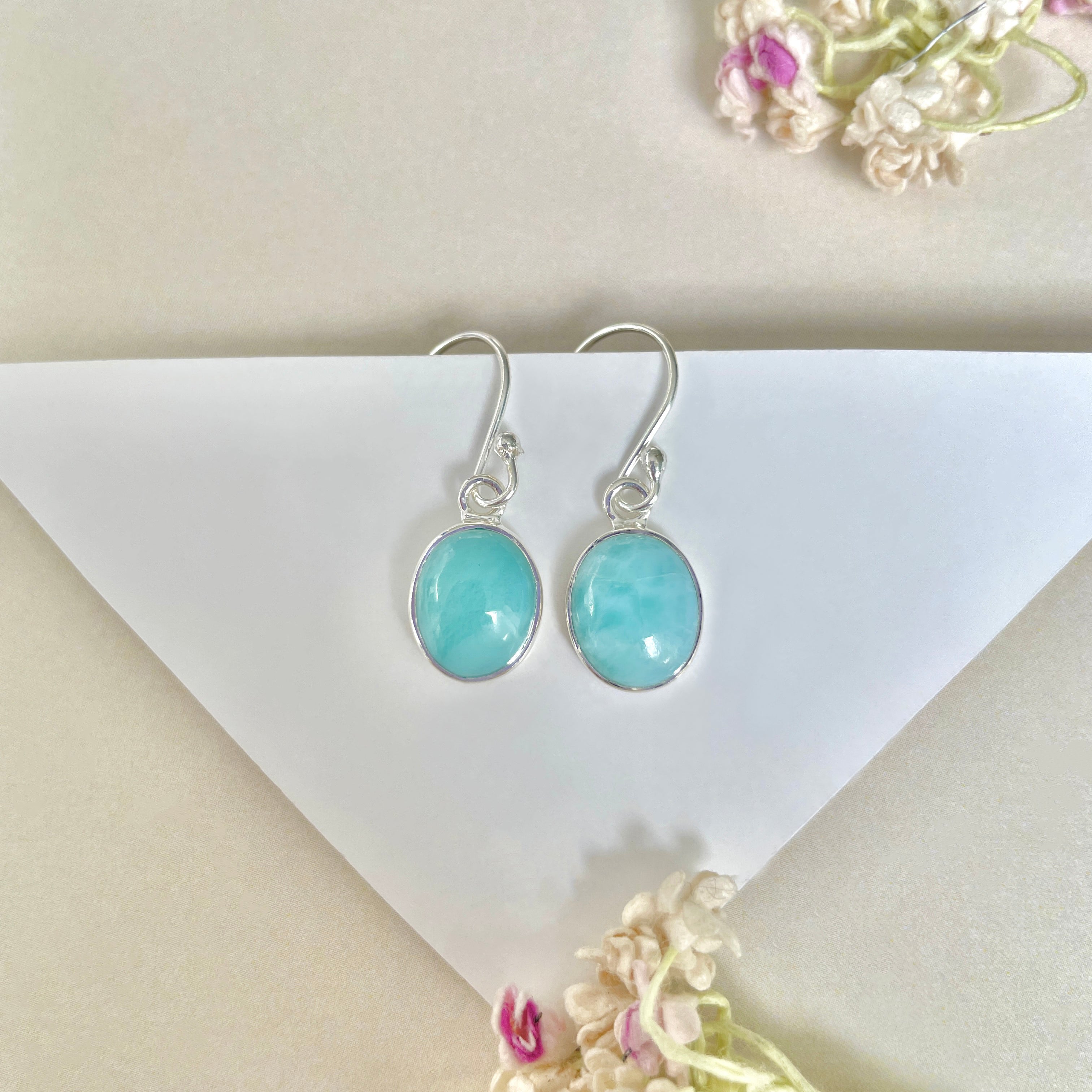 Larimar Earring-(LAR-E-1373.)