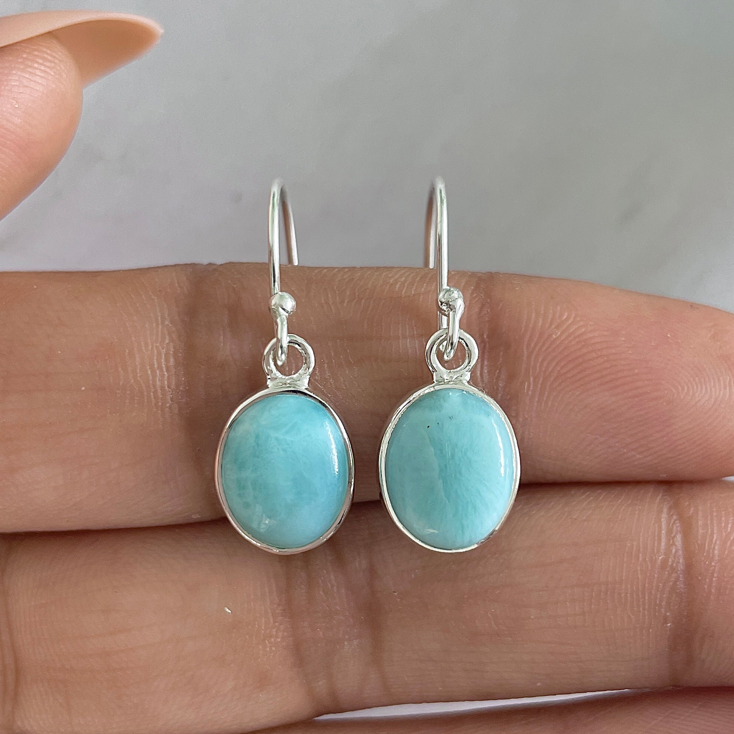Larimar Earring-(LAR-E-1379.)