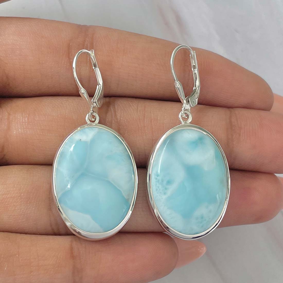 Larimar Earring-(LAR-E-138.)