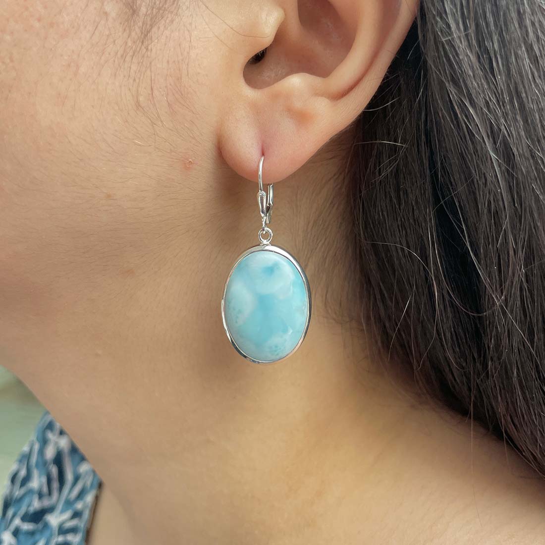 Larimar Earring-(LAR-E-138.)