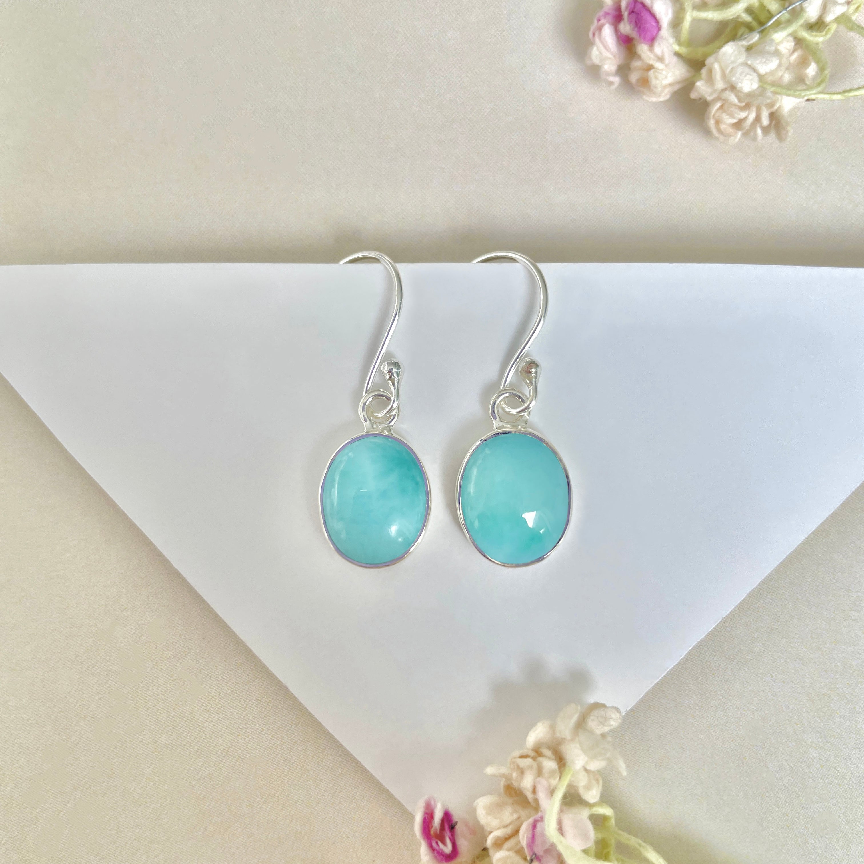 Larimar Earring-(LAR-E-1380.)