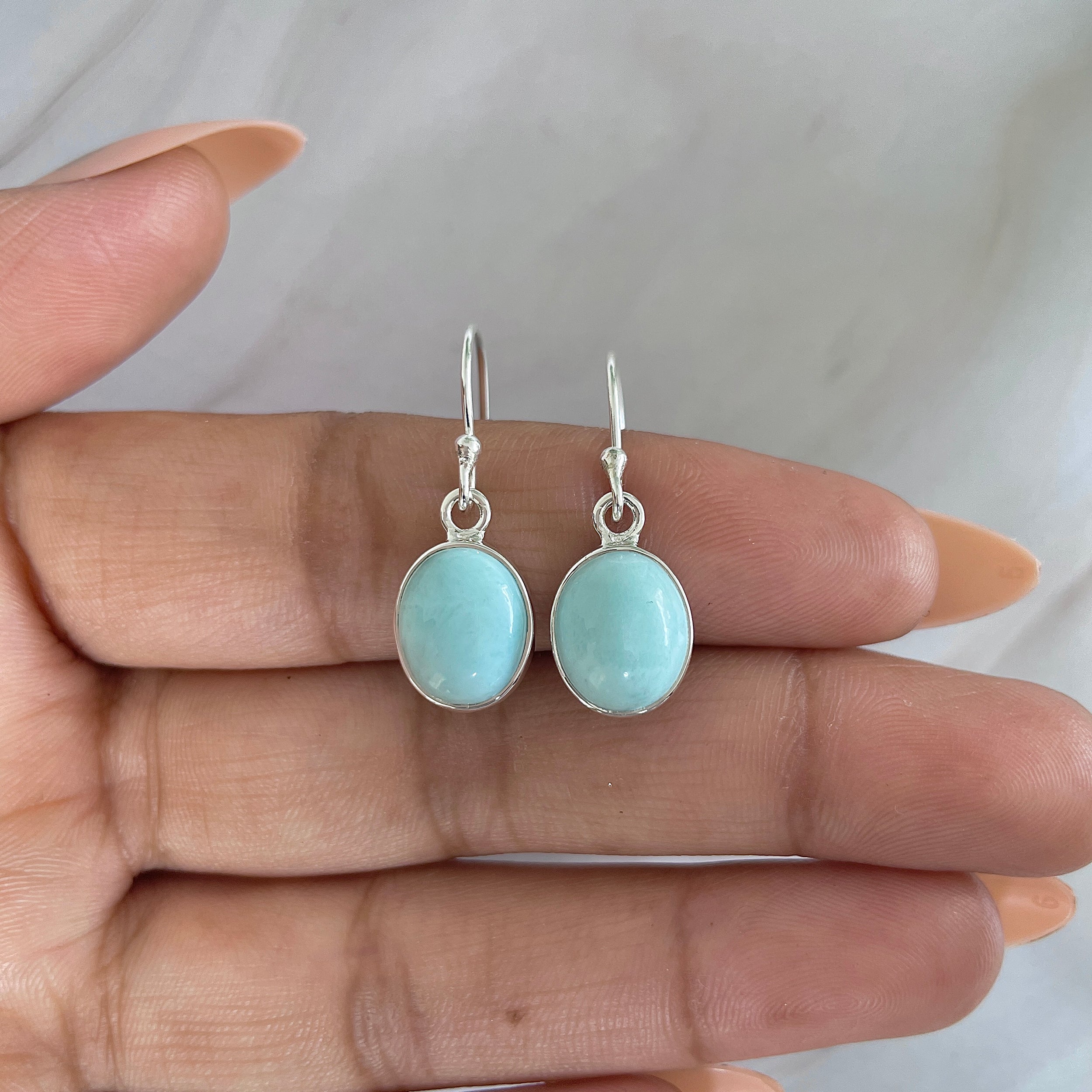 Larimar Earring-(LAR-E-1382.)