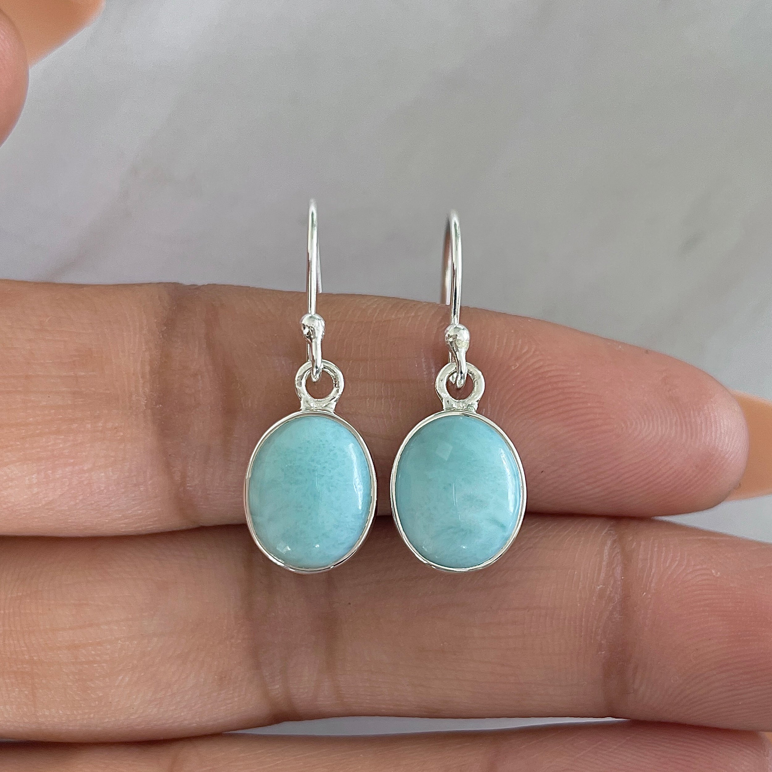 Larimar Earring-(LAR-E-1386.)