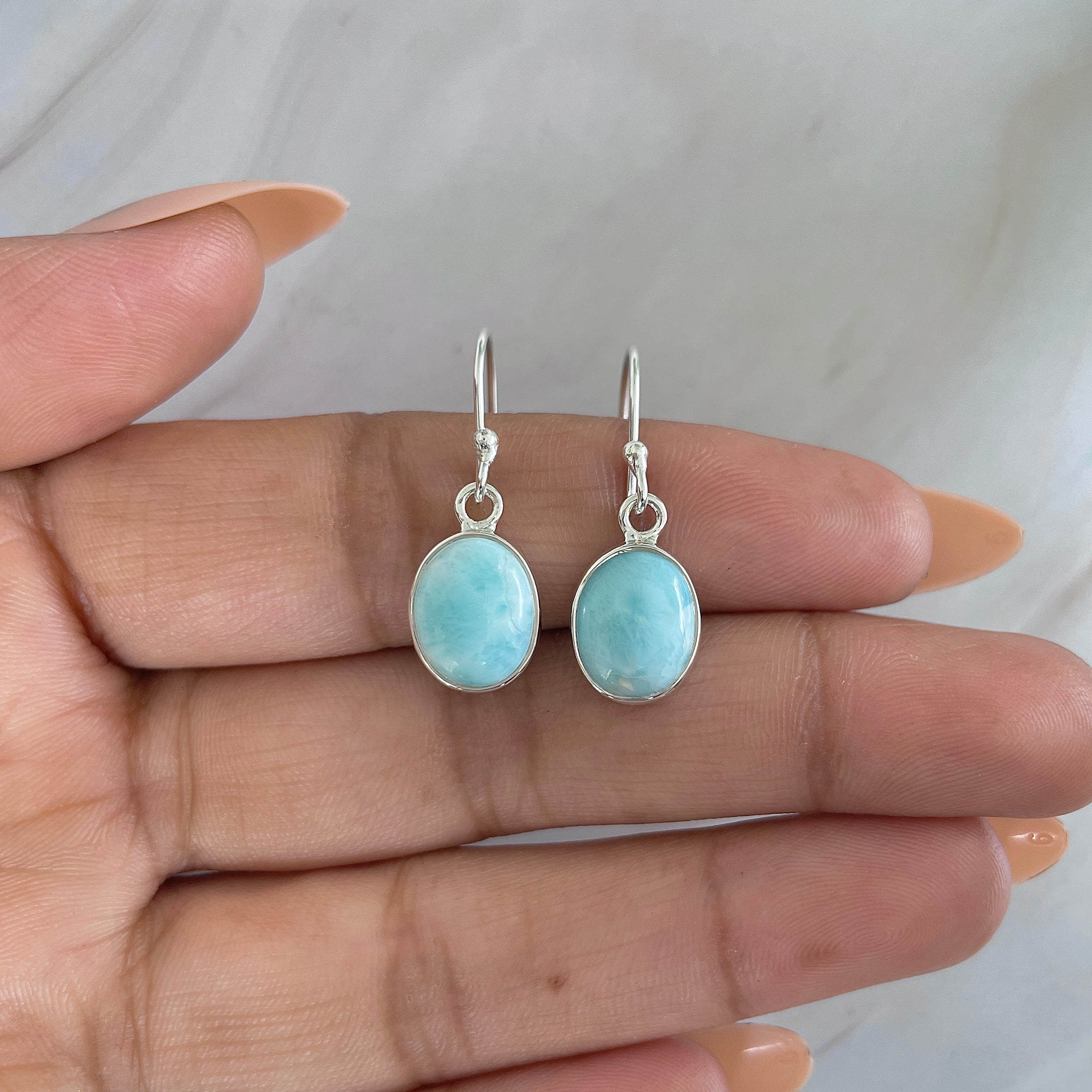 Larimar Earring-(LAR-E-1389.)