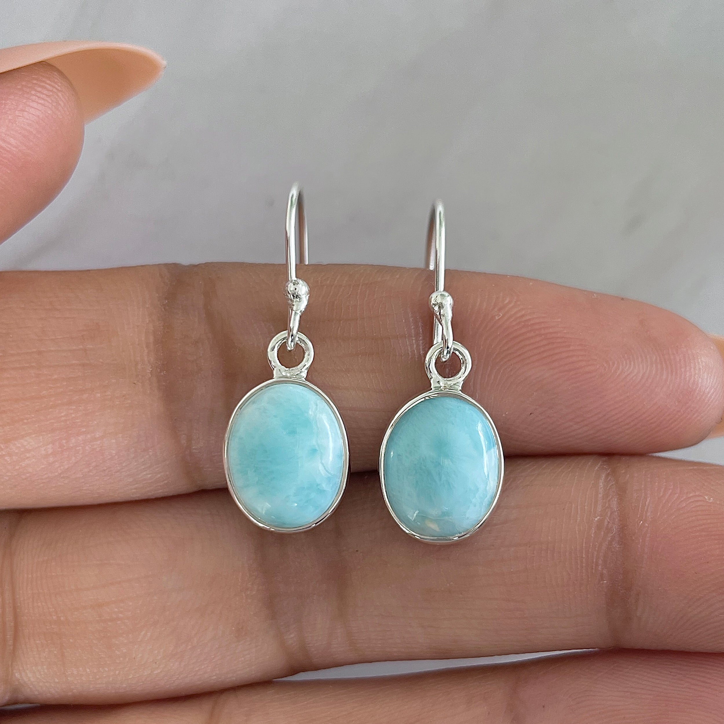 Larimar Earring-(LAR-E-1389.)