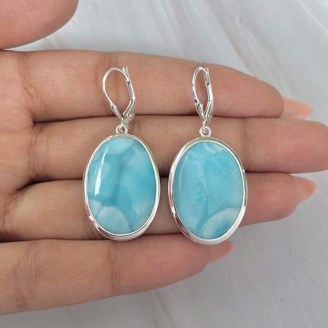 Larimar Earring-(LAR-E-139.)