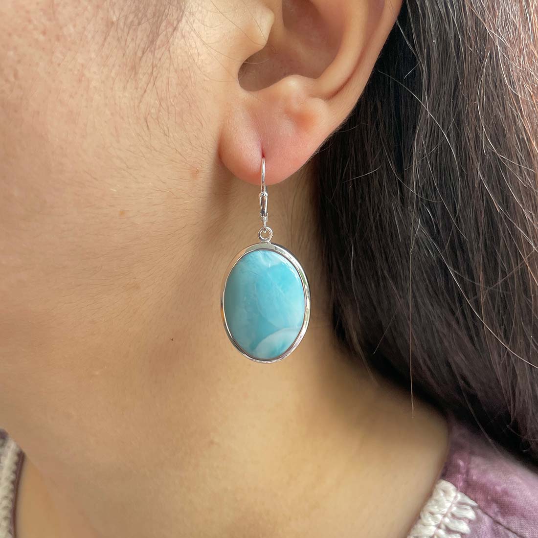 Larimar Earring-(LAR-E-139.)