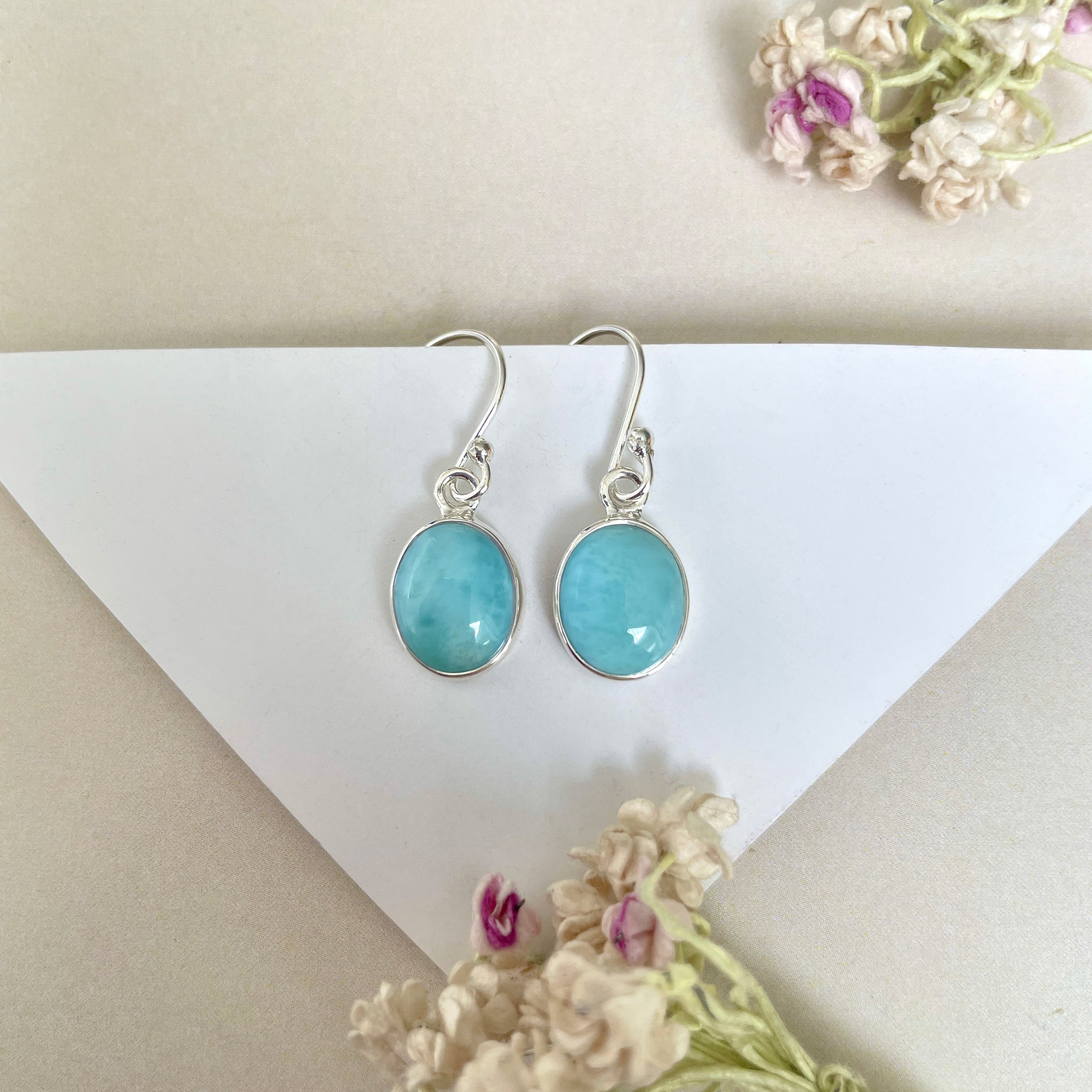 Larimar Earring-(LAR-E-1390.)