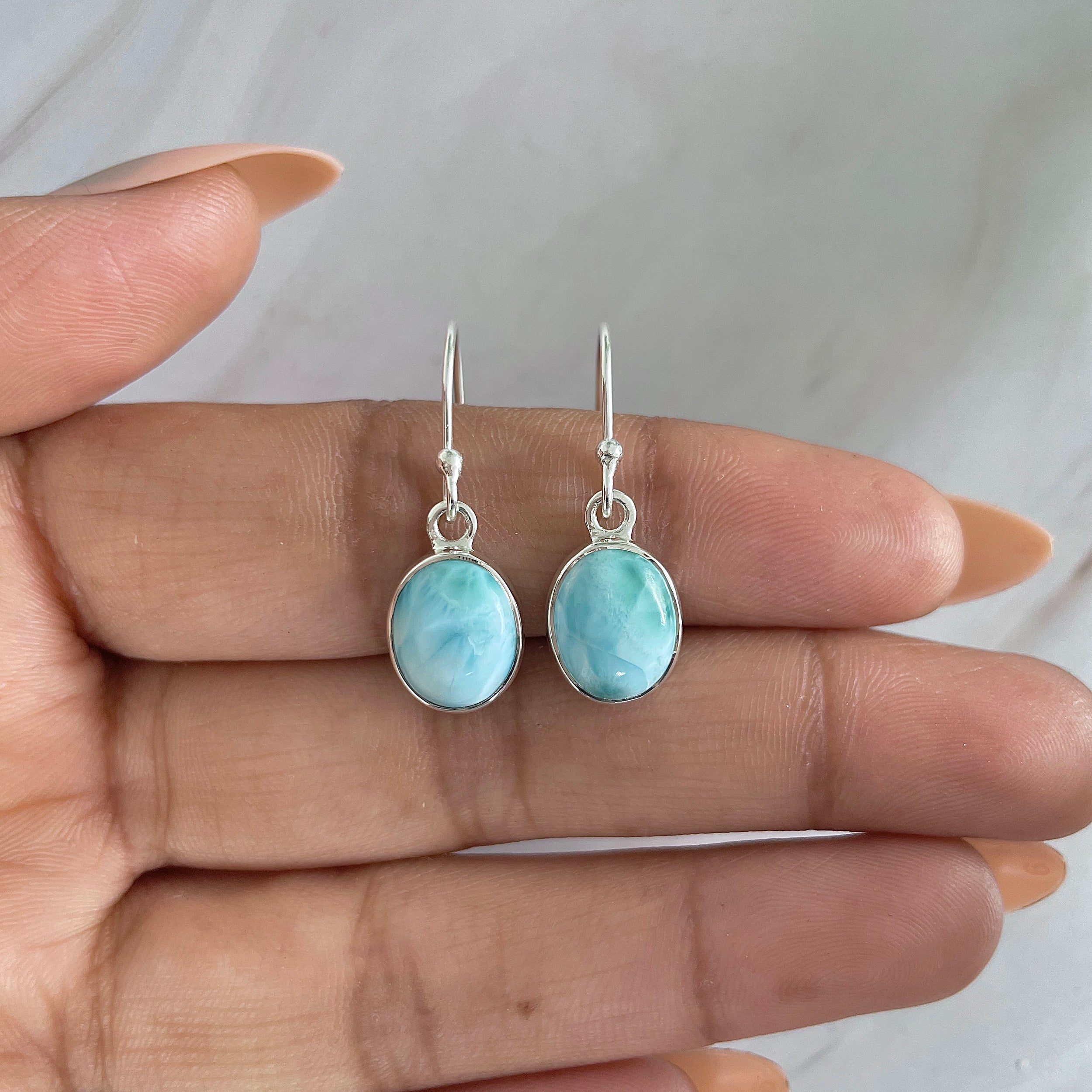 Larimar Earring-(LAR-E-1395.)