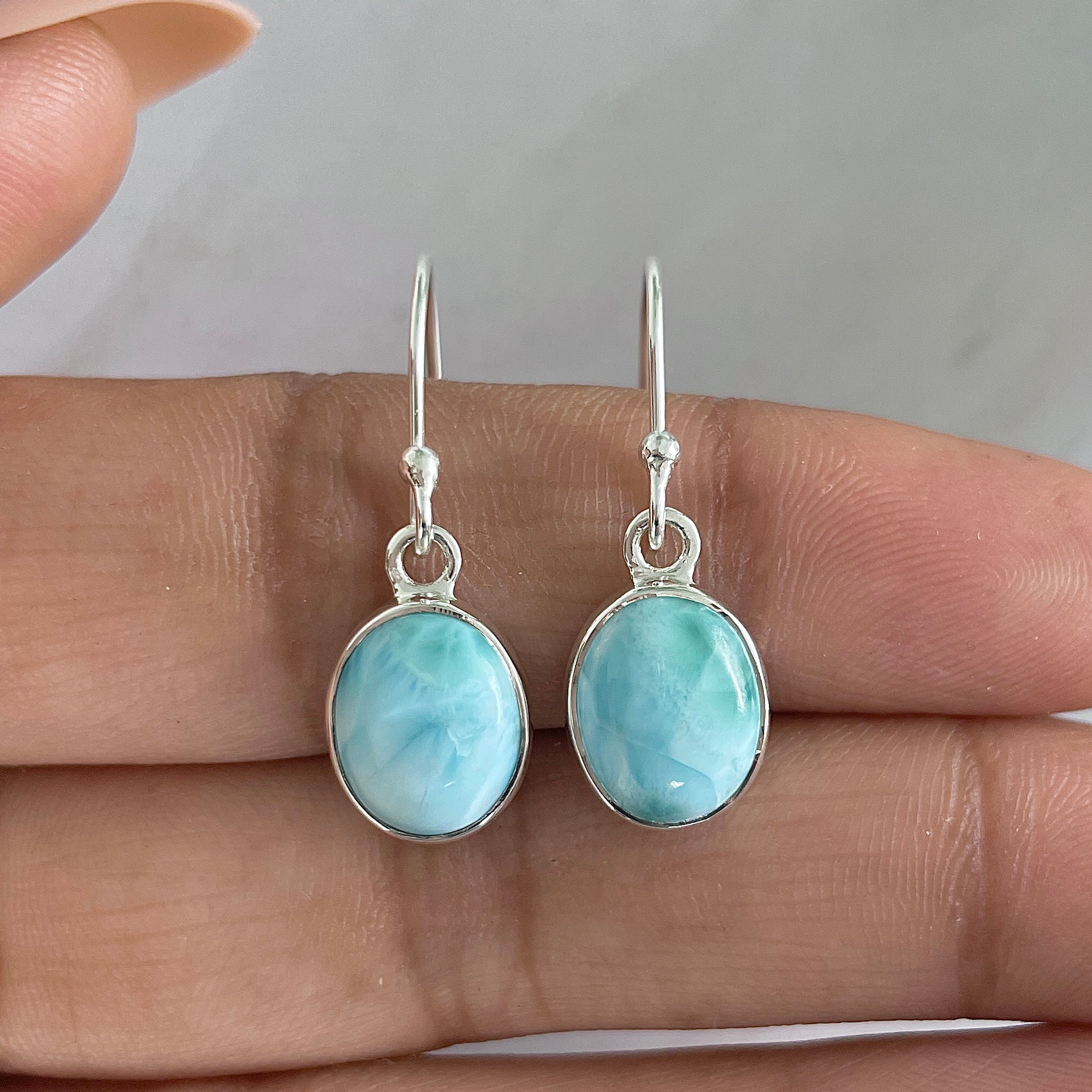Larimar Earring-(LAR-E-1395.)