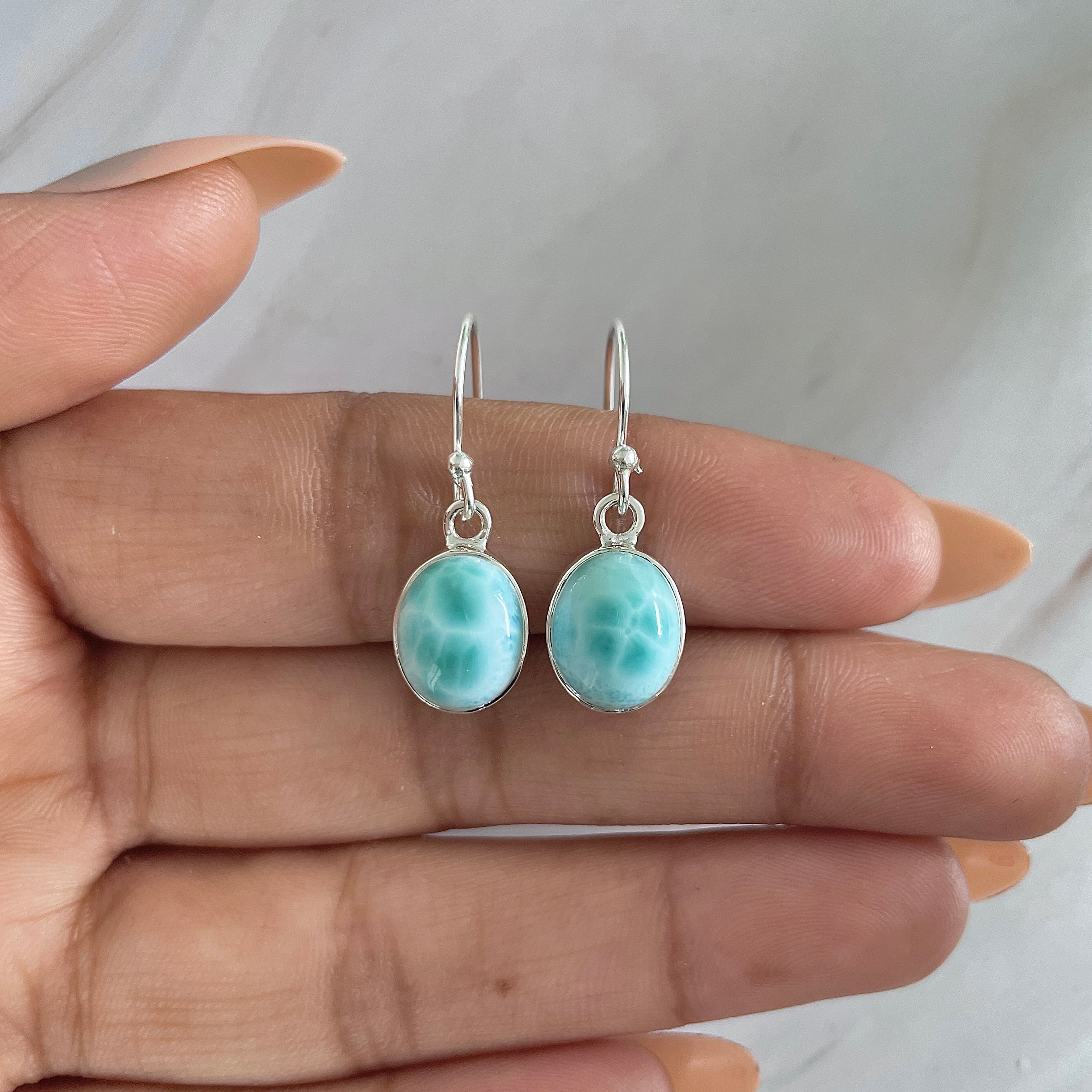 Larimar Earring-(LAR-E-1396.)