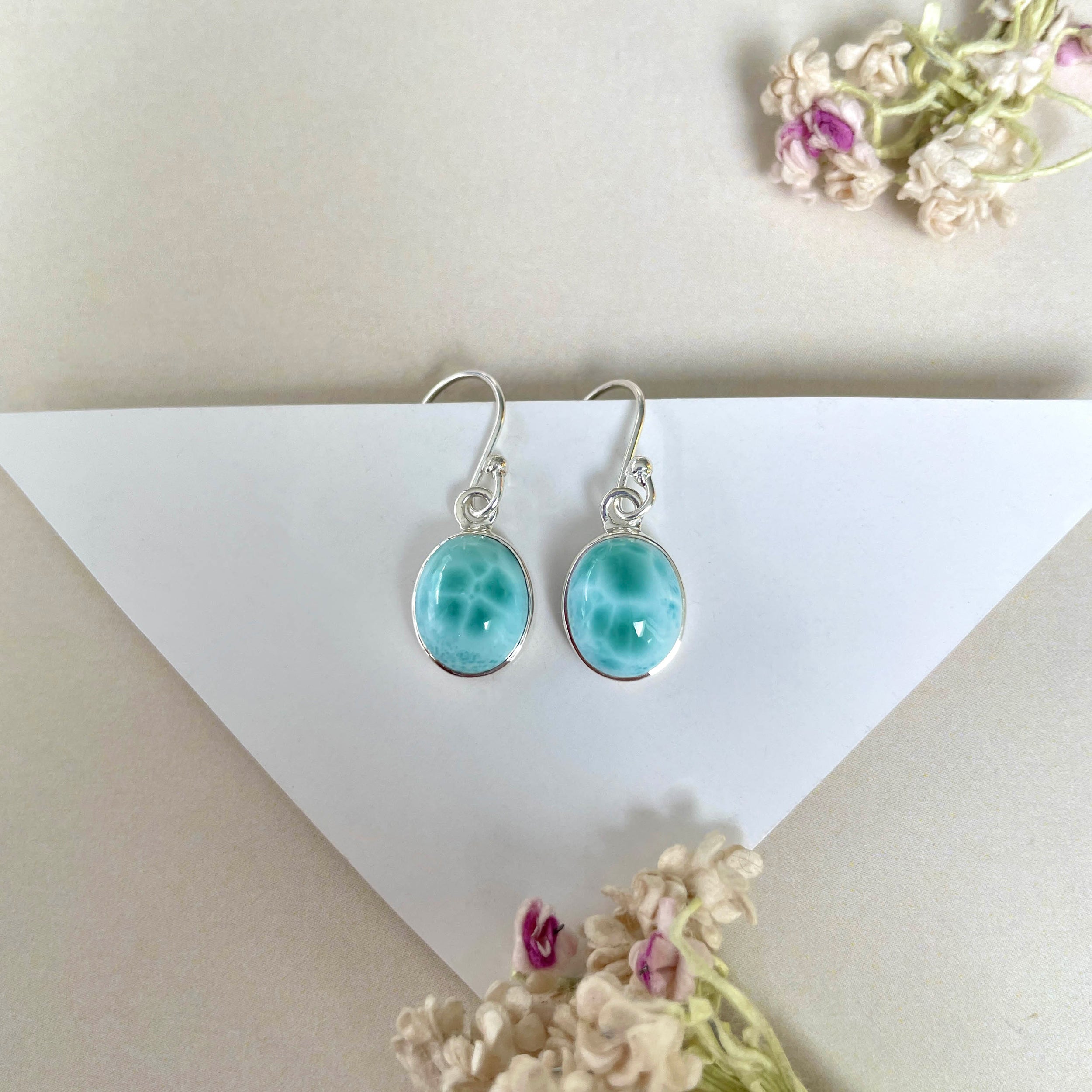 Larimar Earring-(LAR-E-1396.)