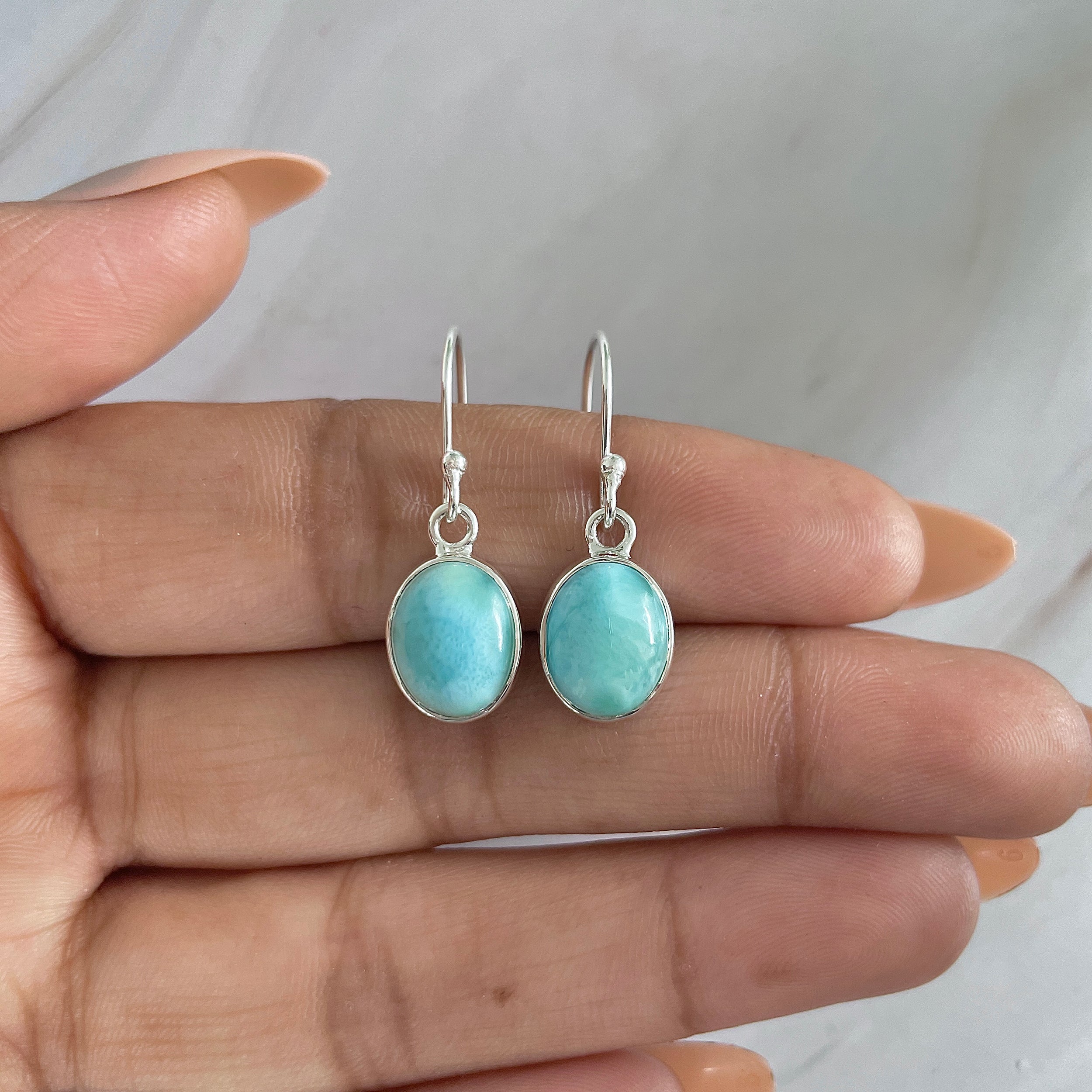 Larimar Earring-(LAR-E-1398.)