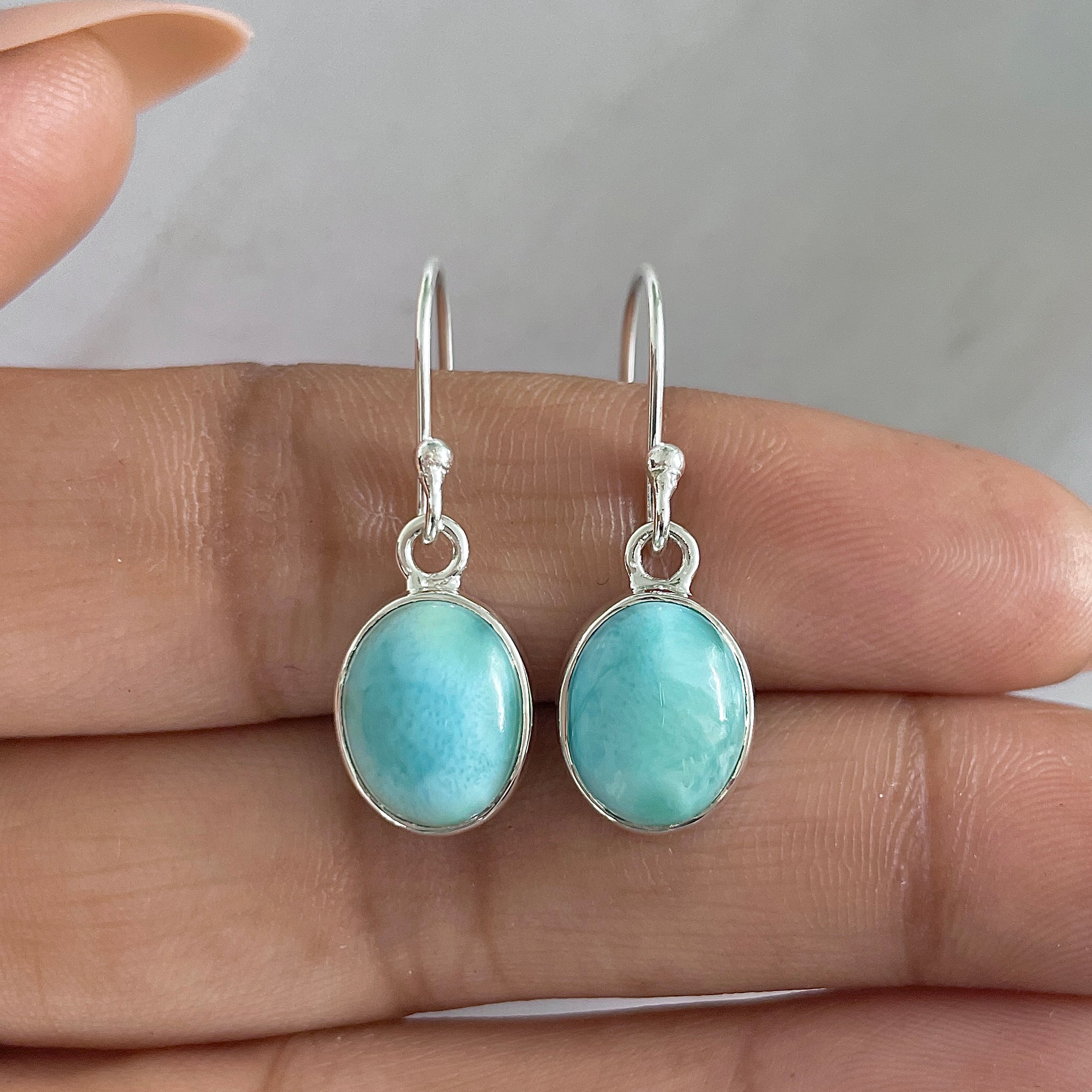 Larimar Earring-(LAR-E-1398.)