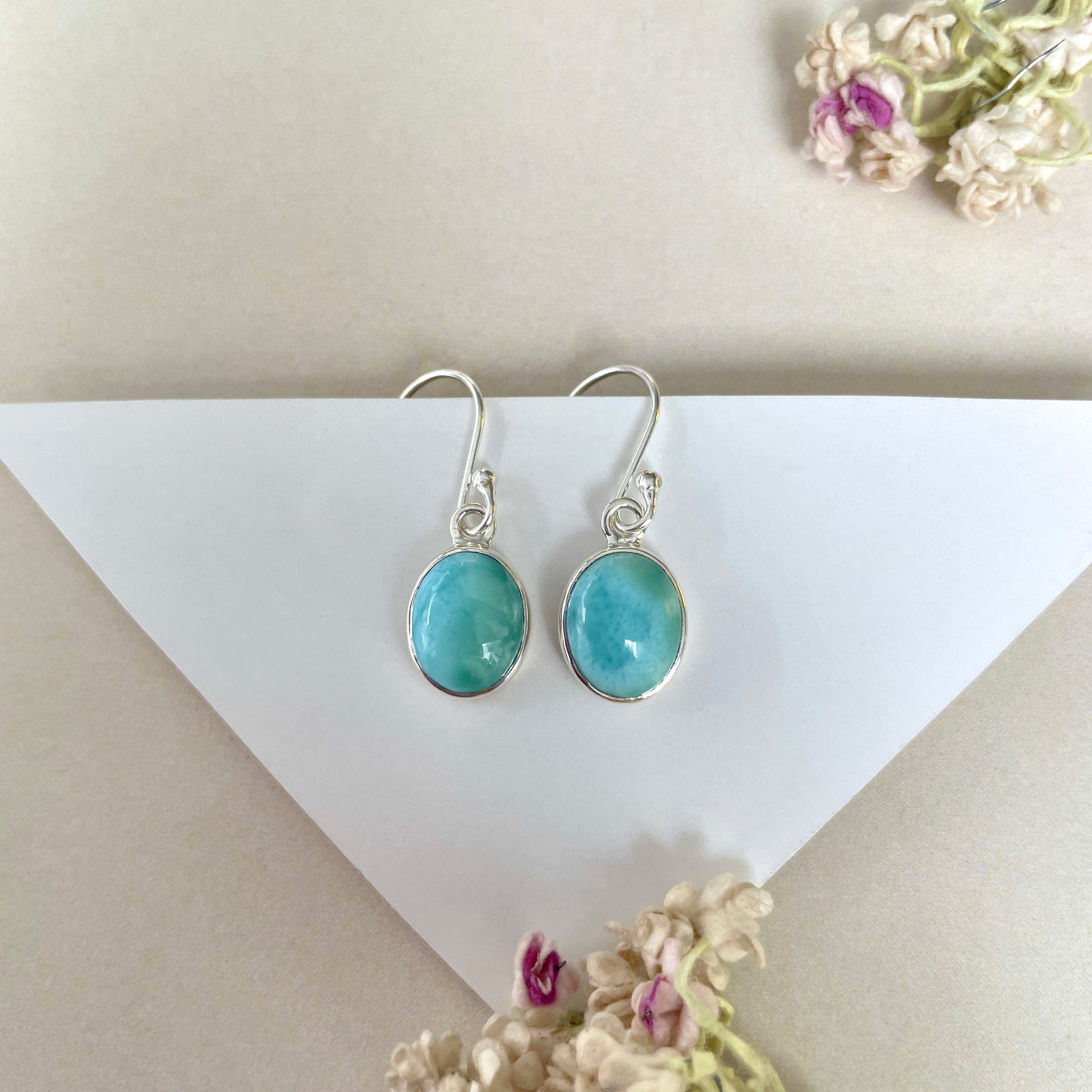 Larimar Earring-(LAR-E-1398.)