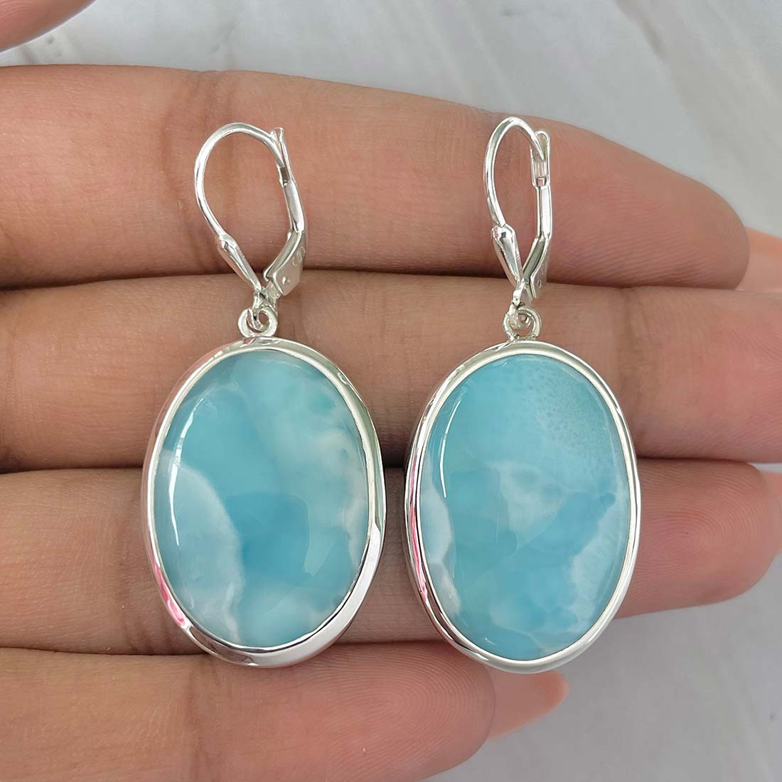 Larimar Earring-(LAR-E-140.)