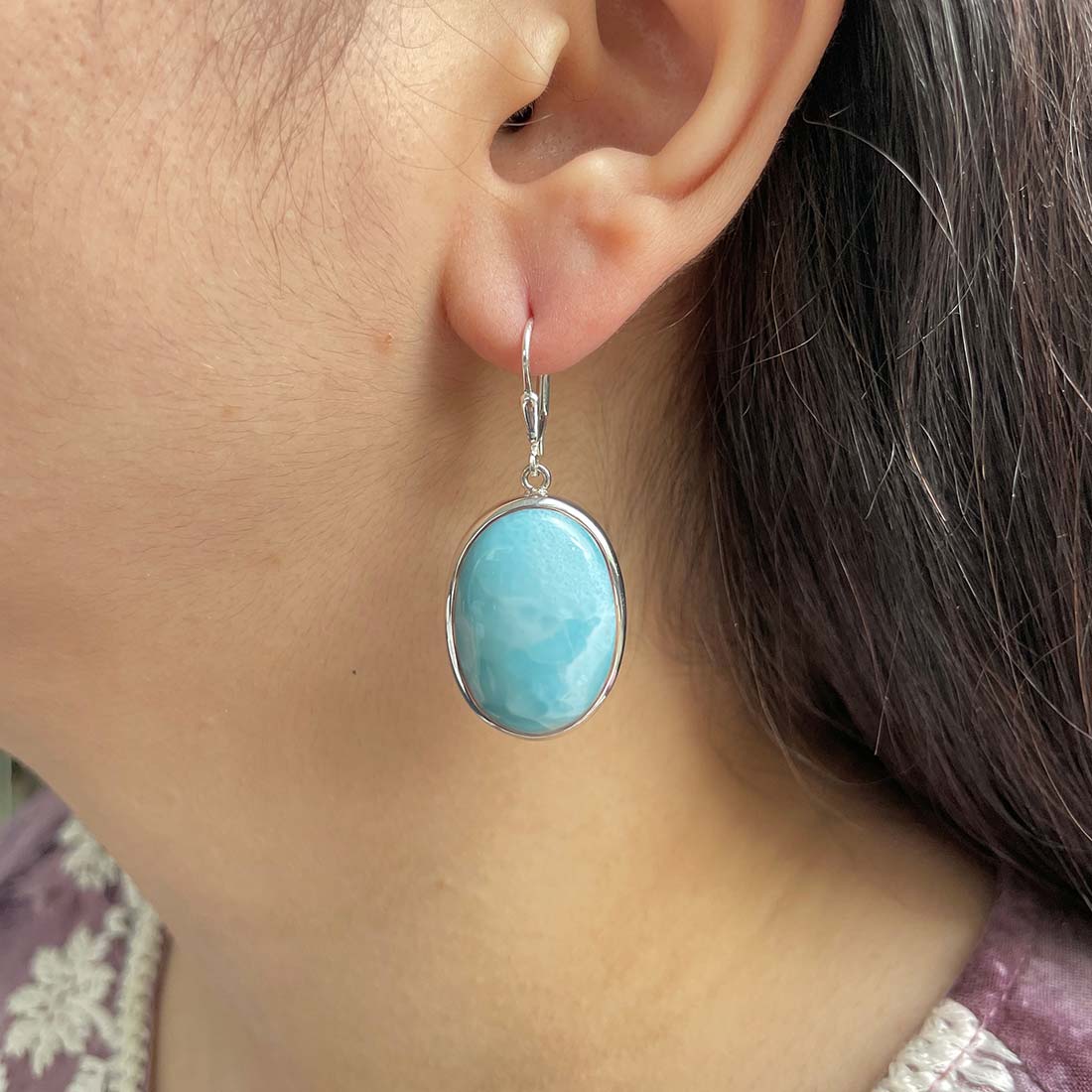 Larimar Earring-(LAR-E-140.)