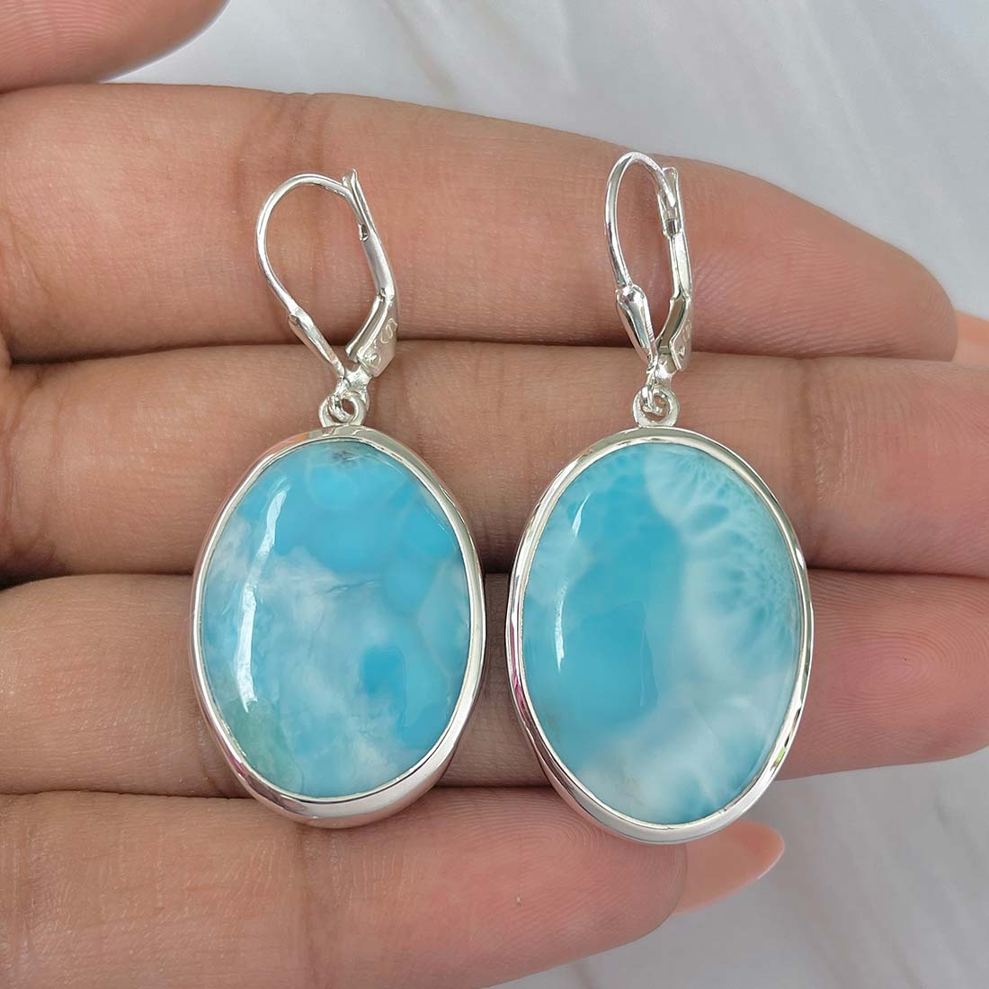 Larimar Earring-(LAR-E-141.)