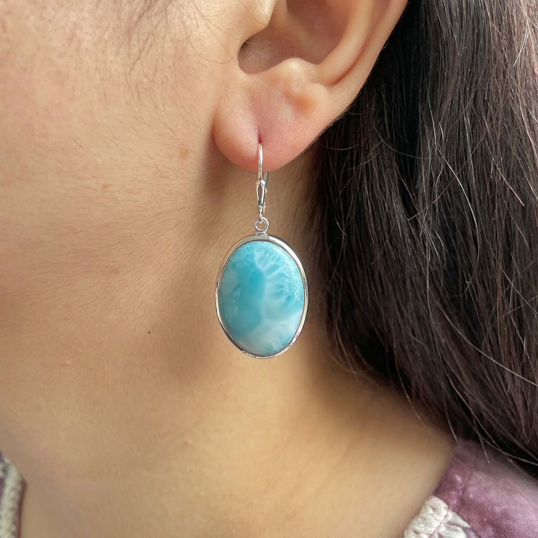 Larimar Earring-(LAR-E-141.)