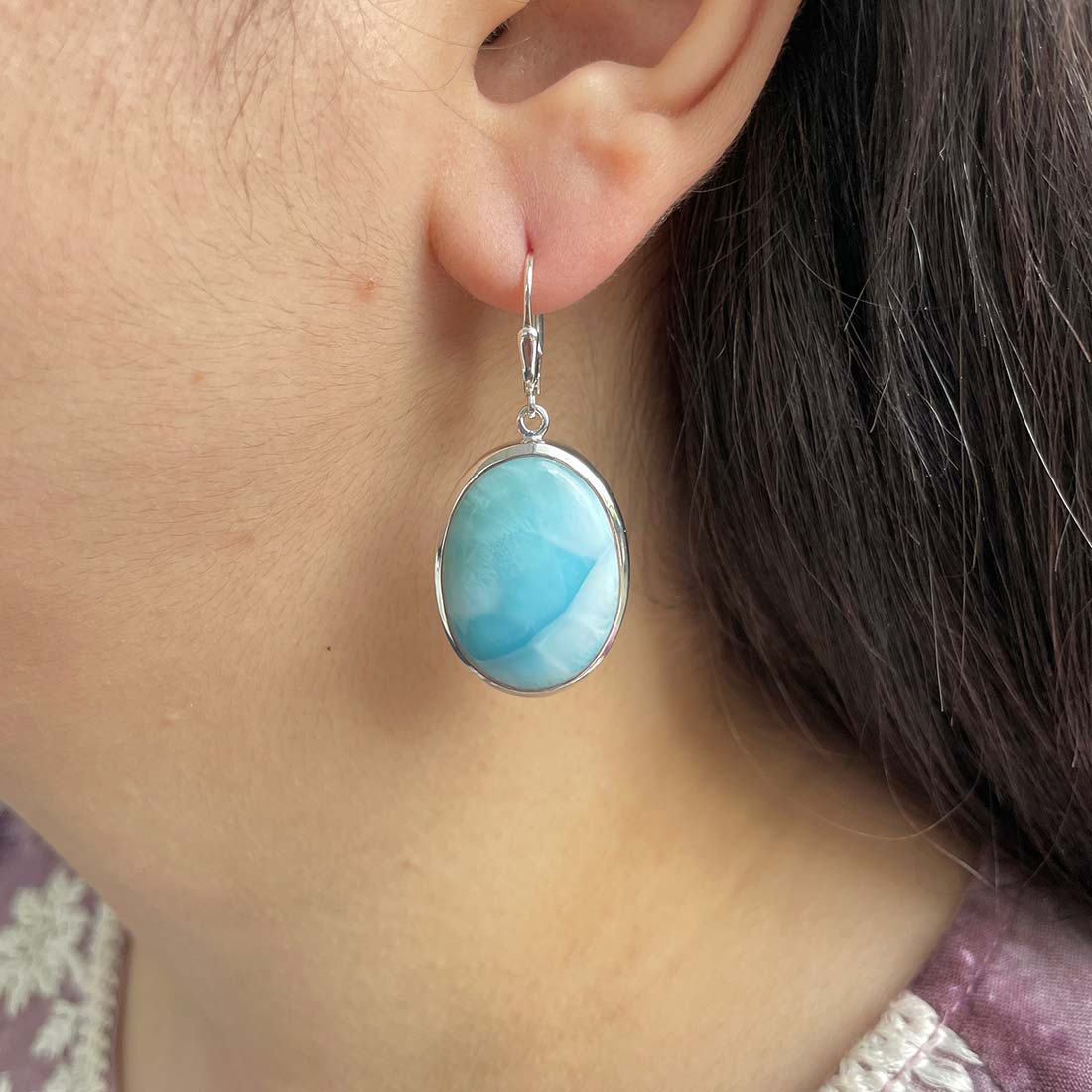 Larimar Earring-(LAR-E-142.)