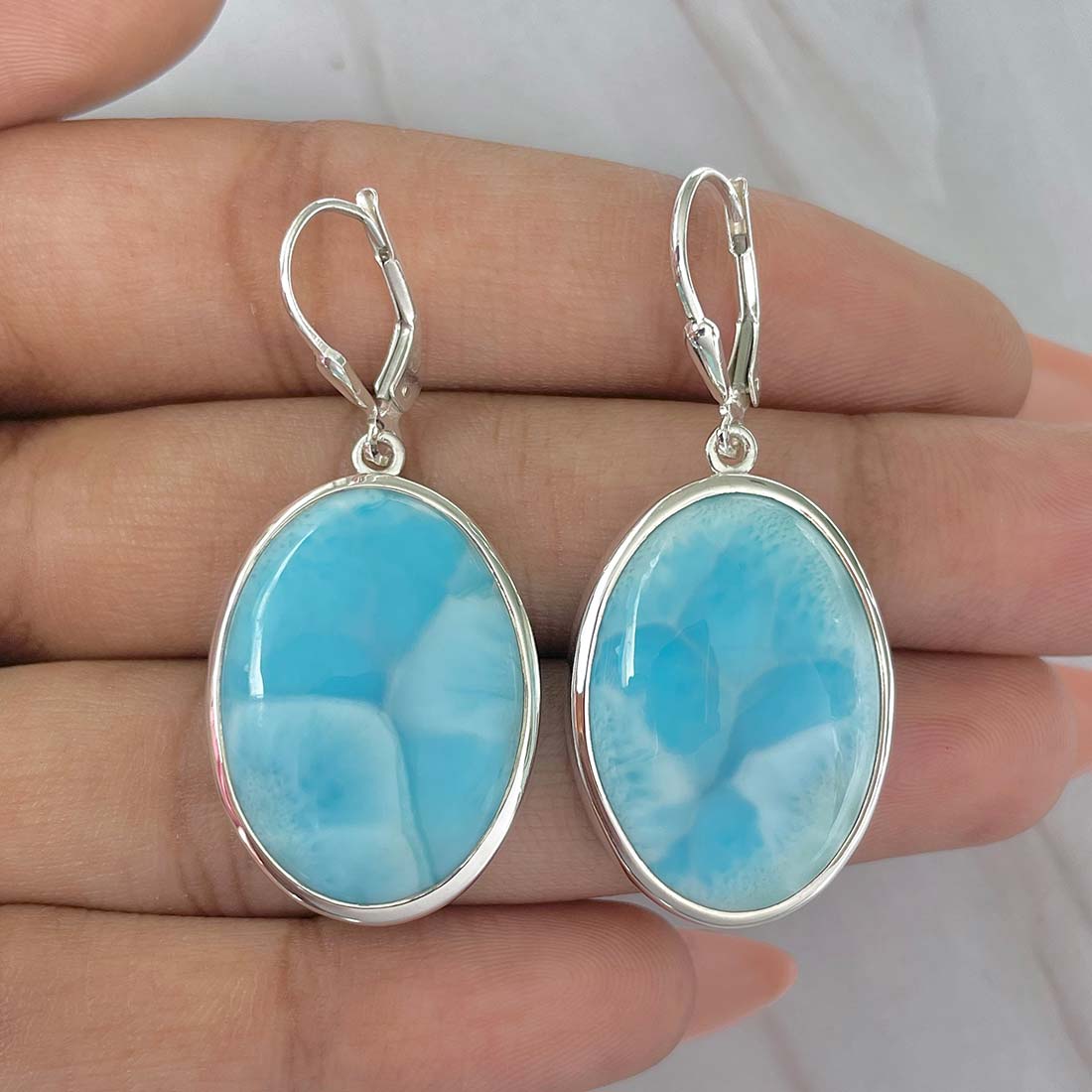 Larimar Earring-(LAR-E-143.)