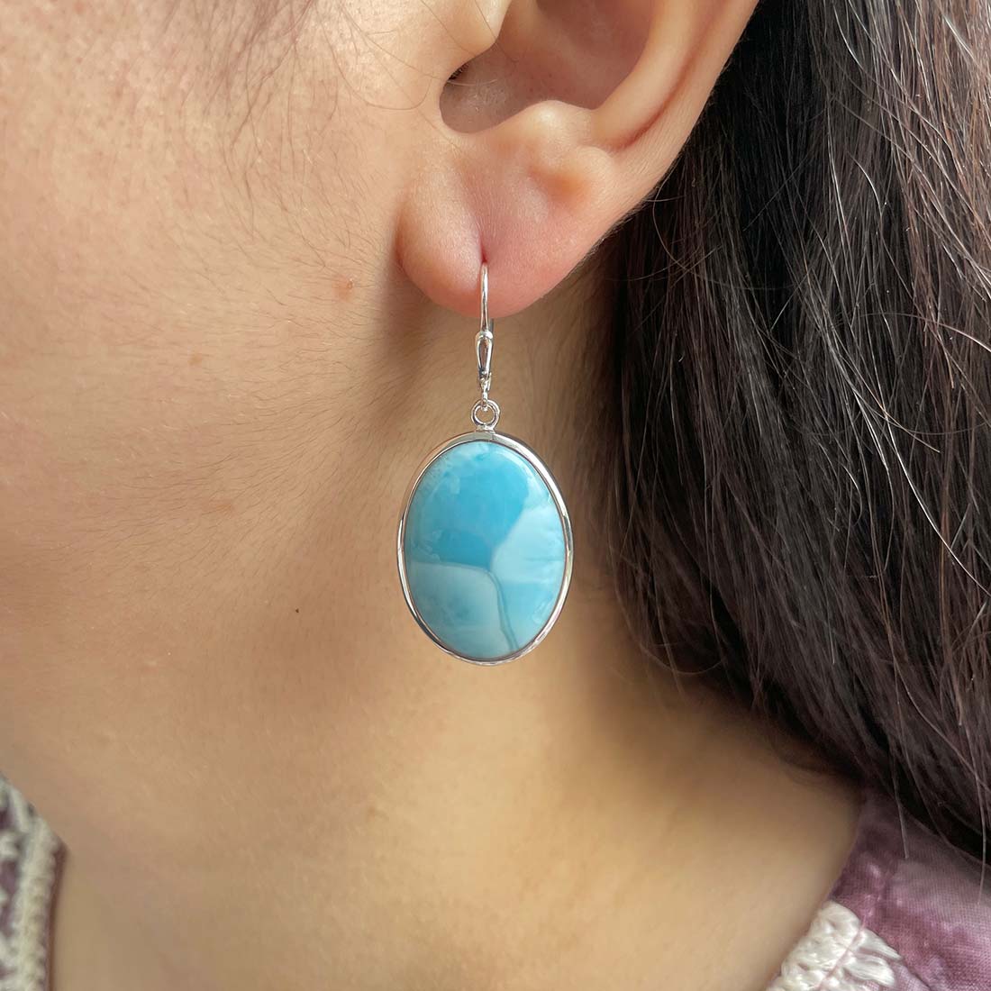 Larimar Earring-(LAR-E-143.)