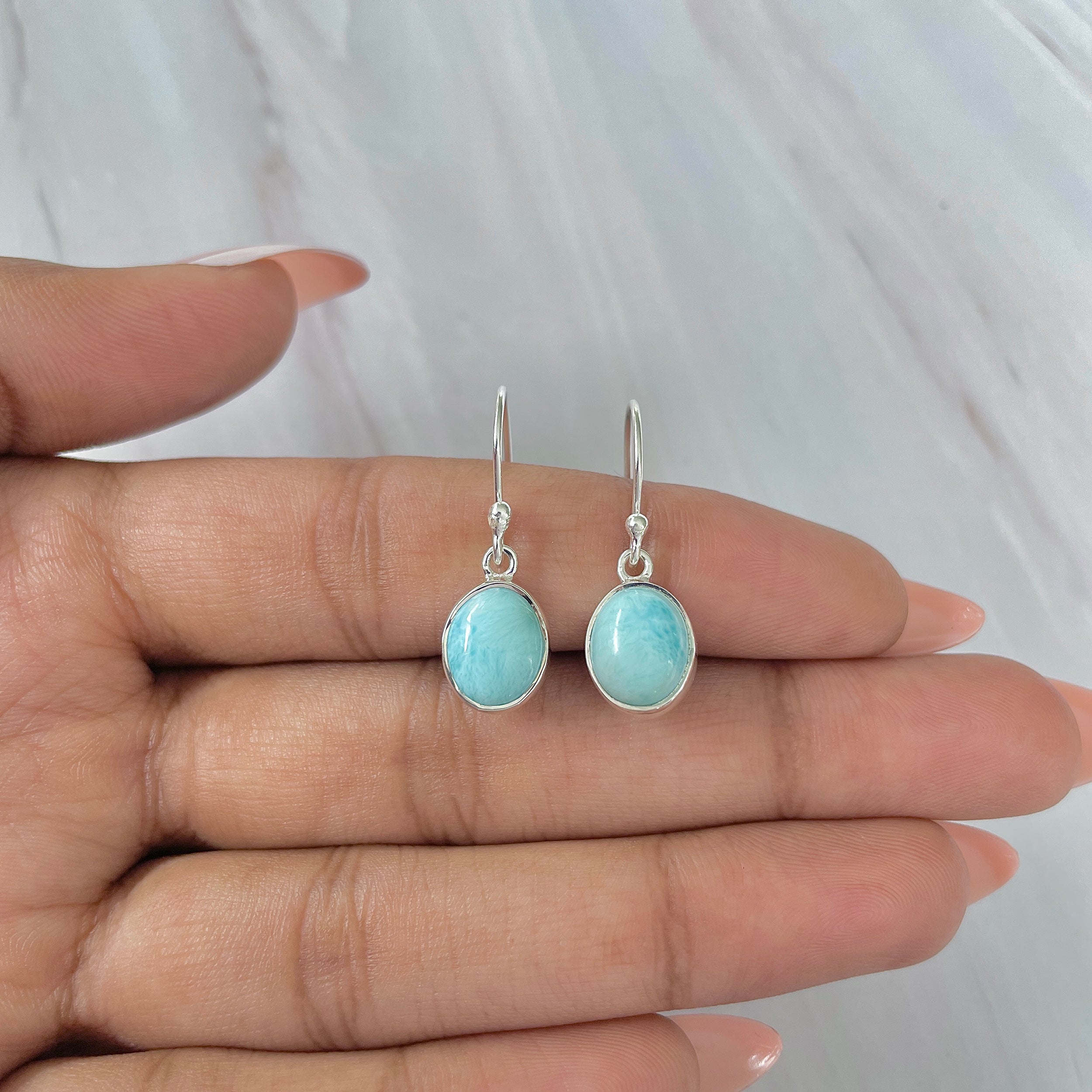 Larimar Earring-(LAR-E-1435.)