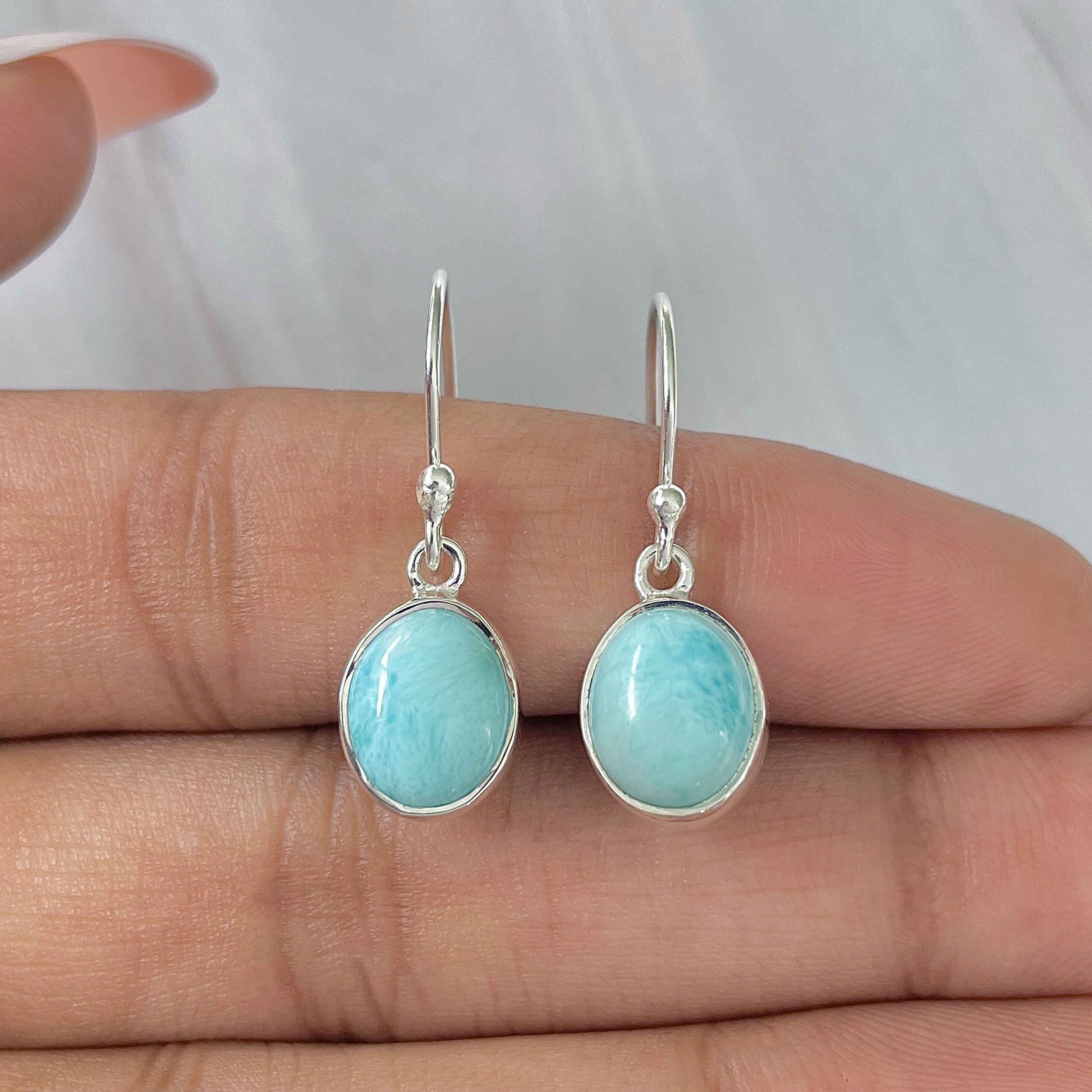 Larimar Earring-(LAR-E-1435.)