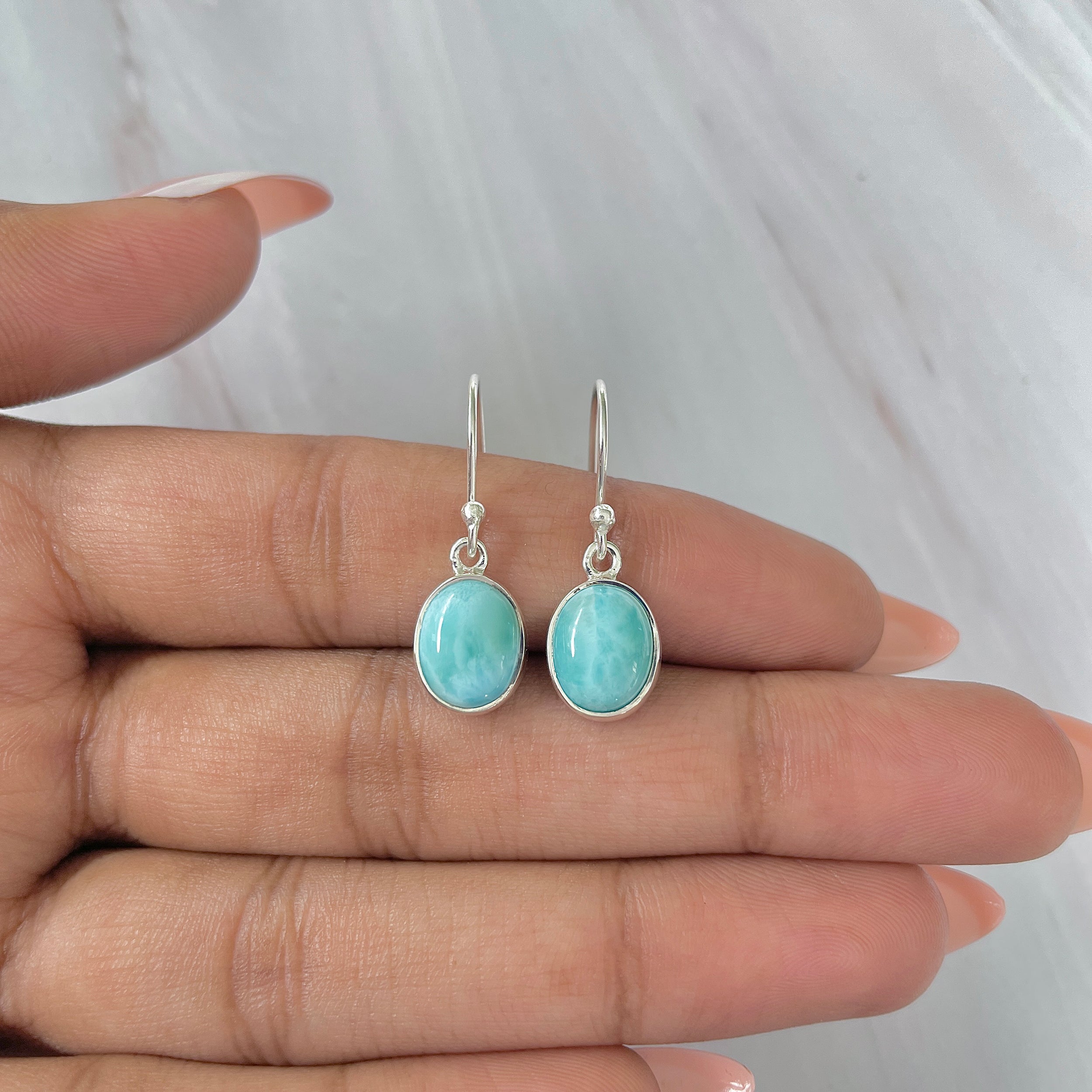 Larimar Earring-(LAR-E-1437.)