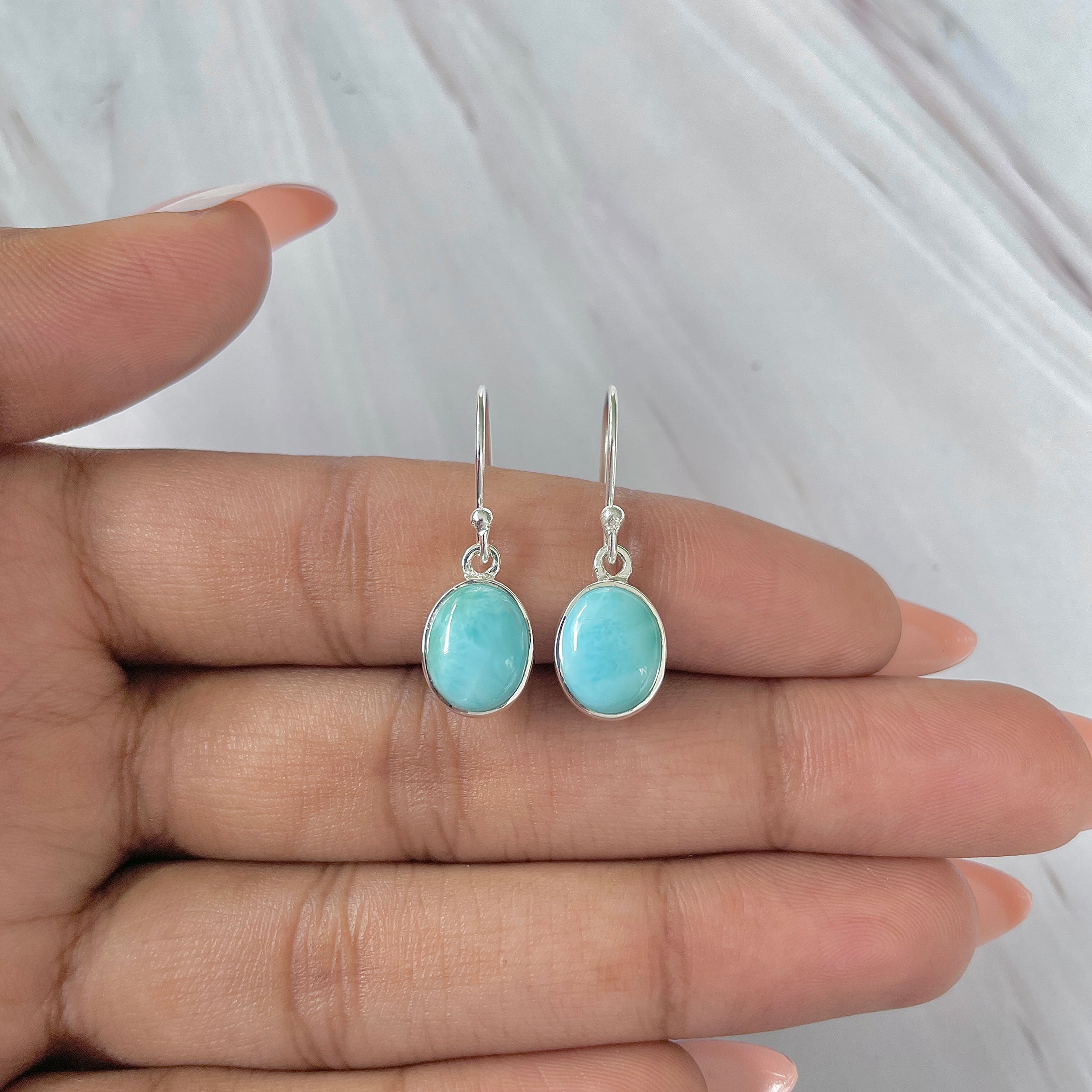 Larimar Earring-(LAR-E-1438.)