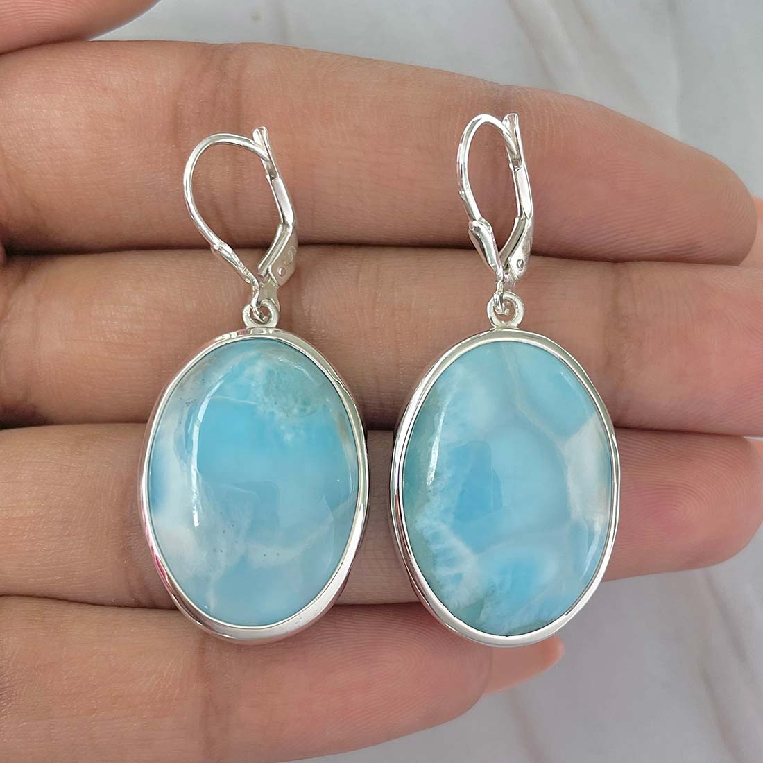 Larimar Earring-(LAR-E-144.)