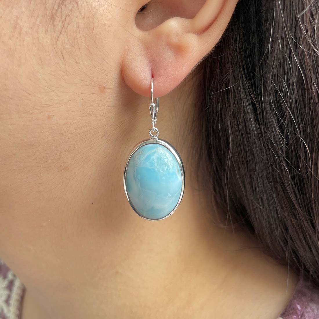 Larimar Earring-(LAR-E-144.)