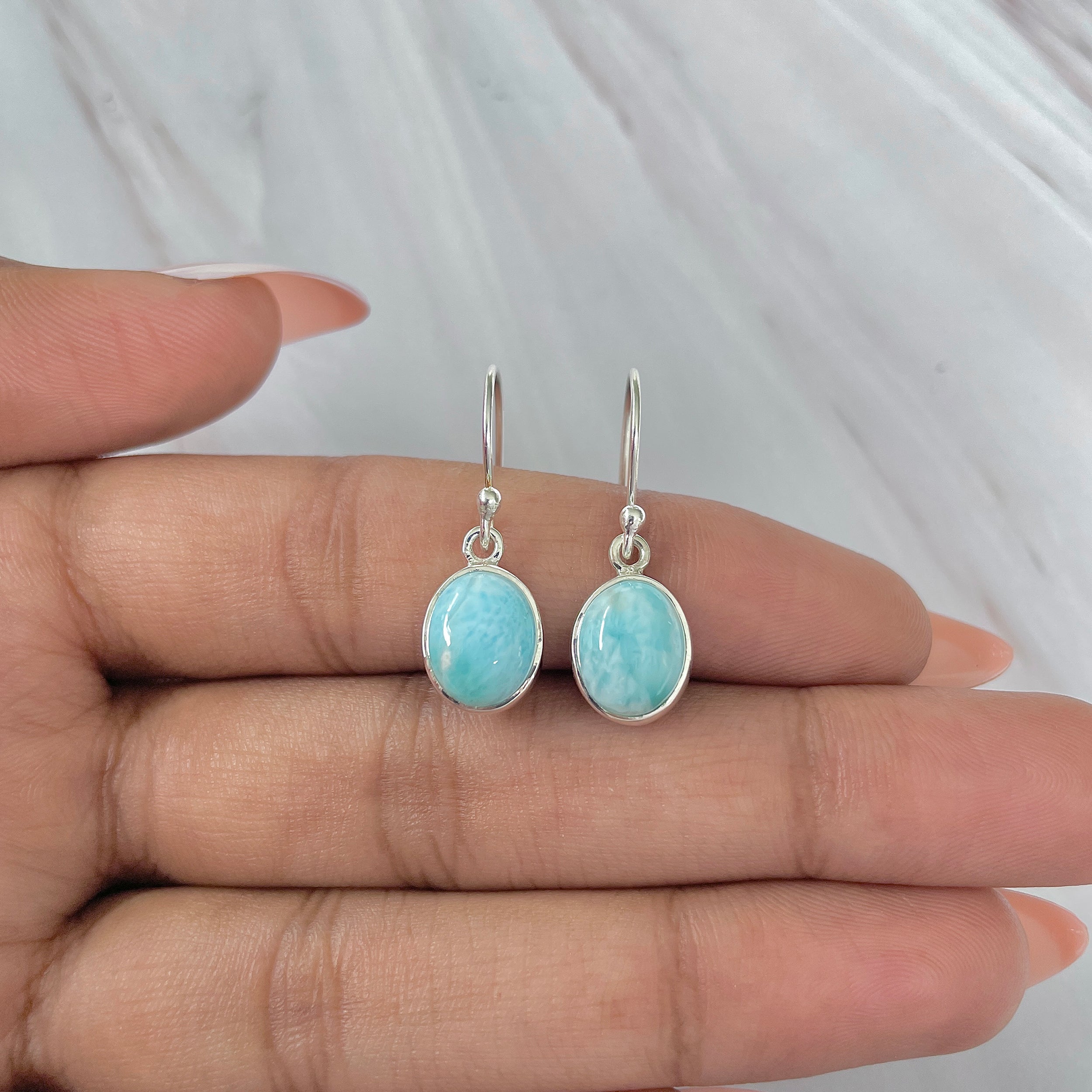 Larimar Earring-(LAR-E-1446.)