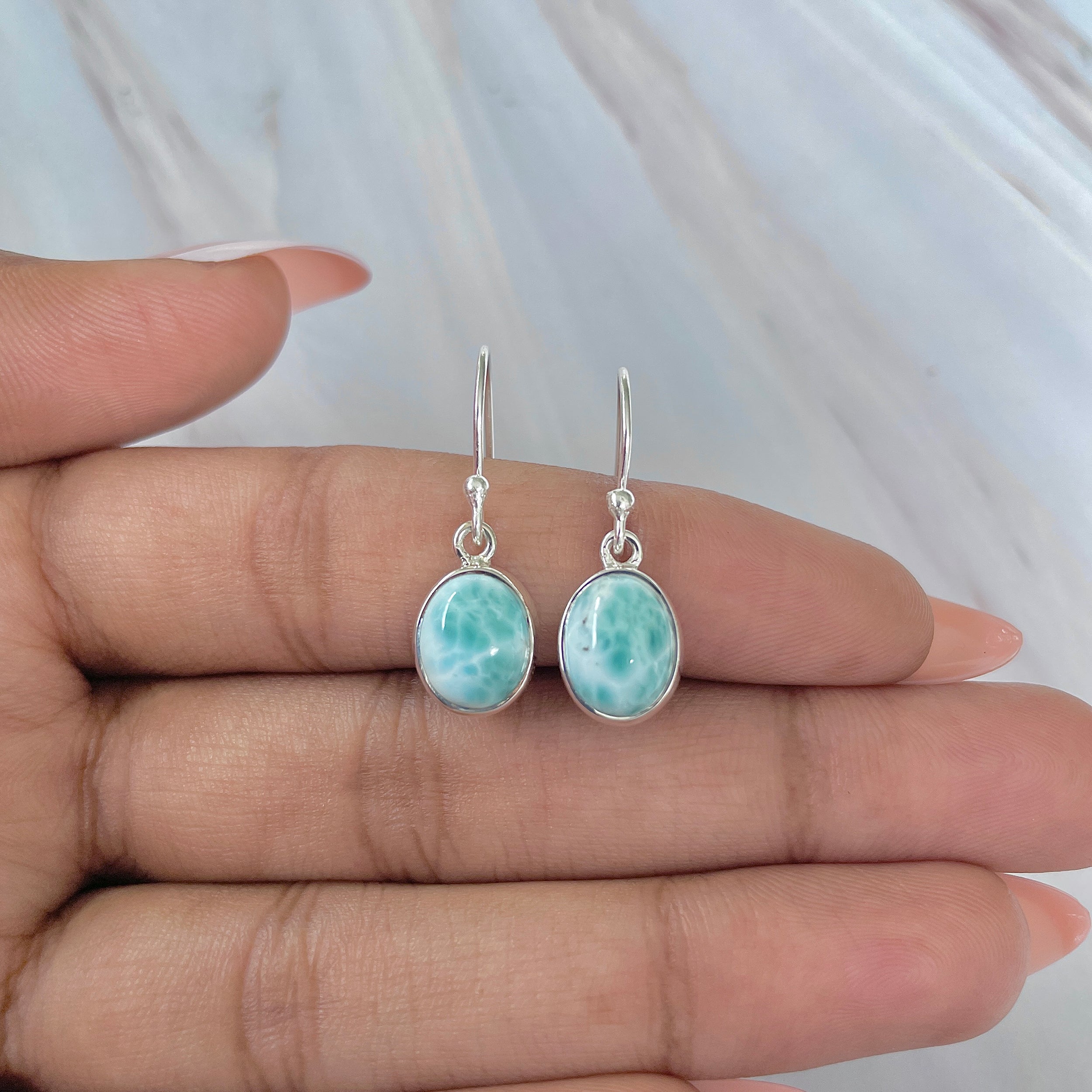 Larimar Earring-(LAR-E-1449.)
