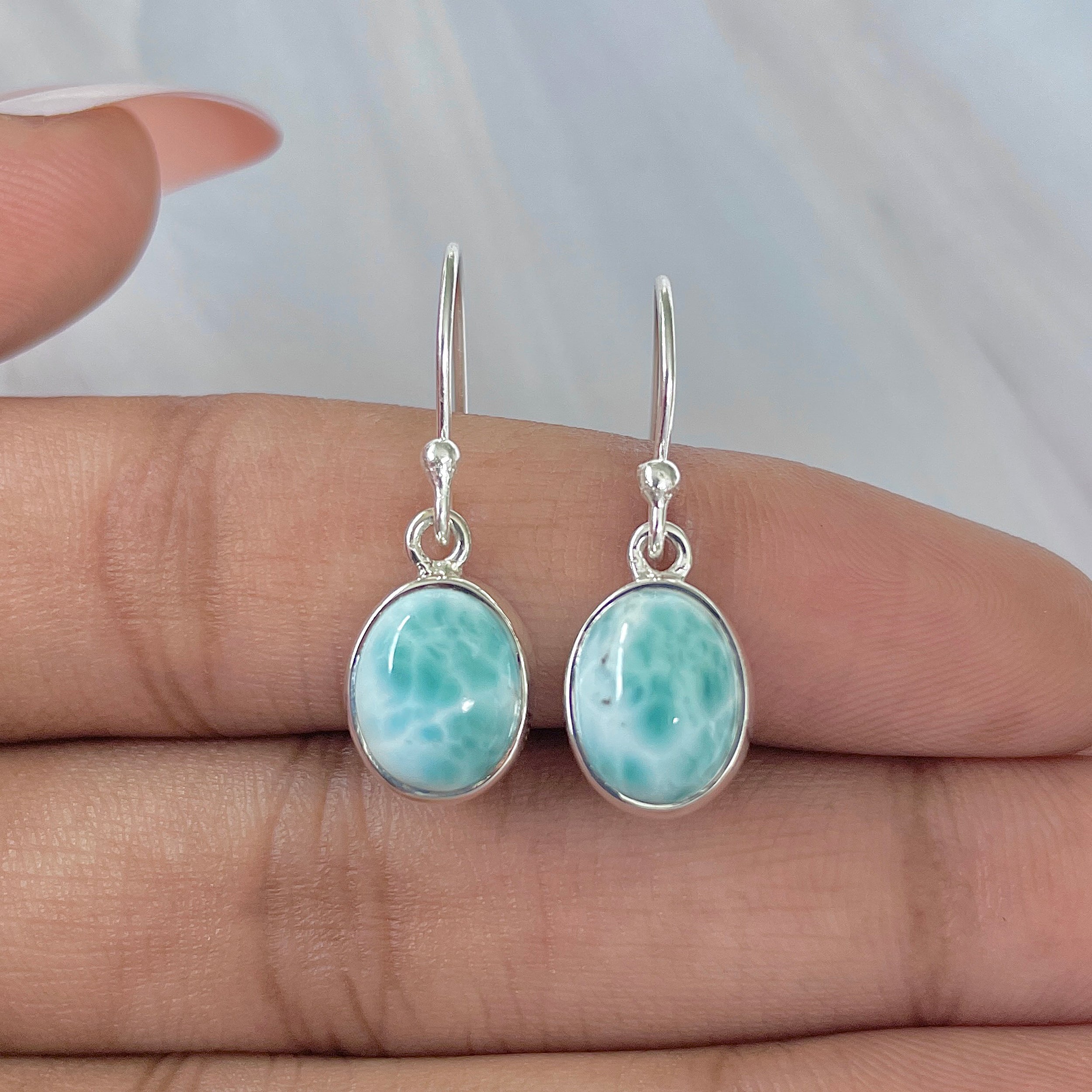 Larimar Earring-(LAR-E-1449.)