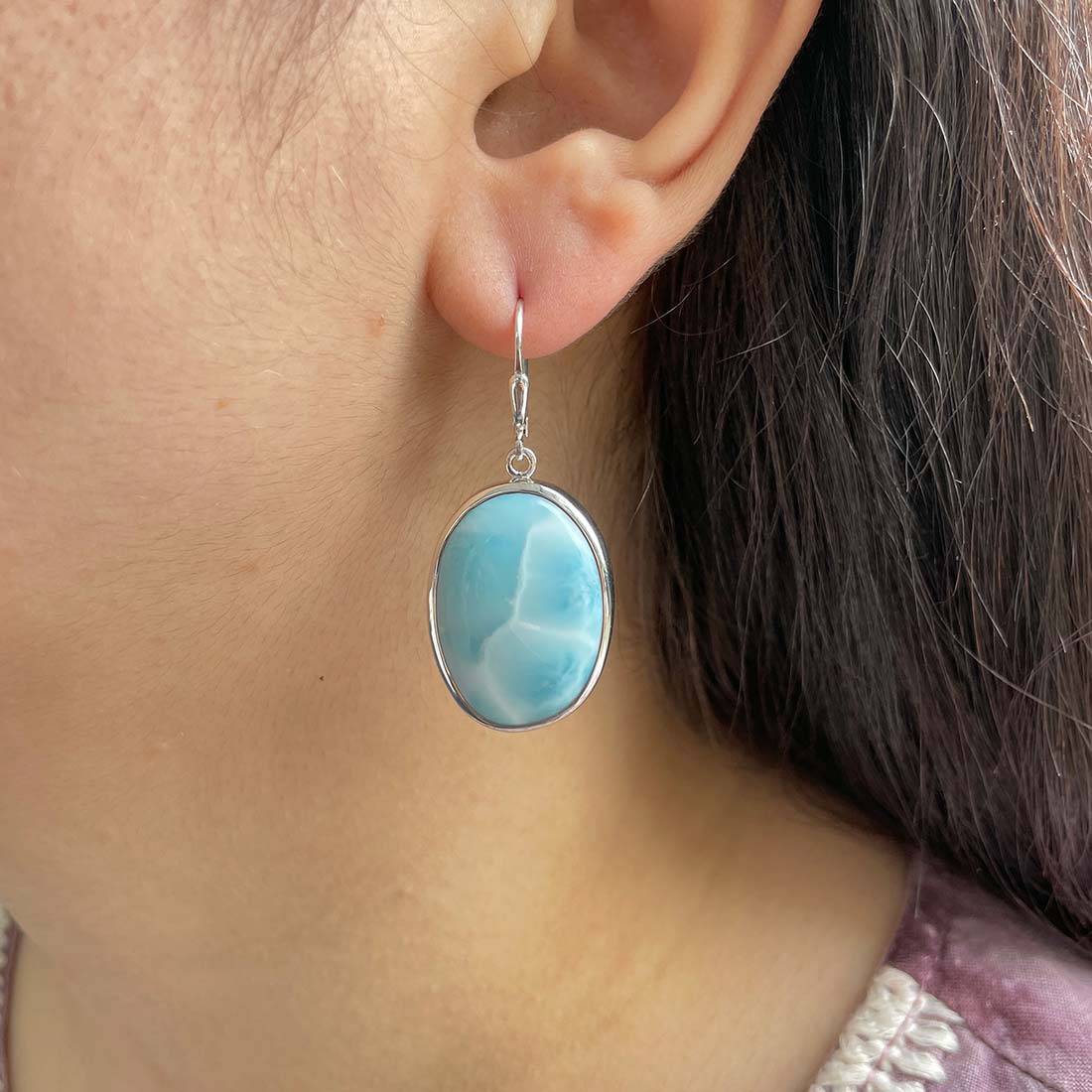 Larimar Earring-(LAR-E-145.)
