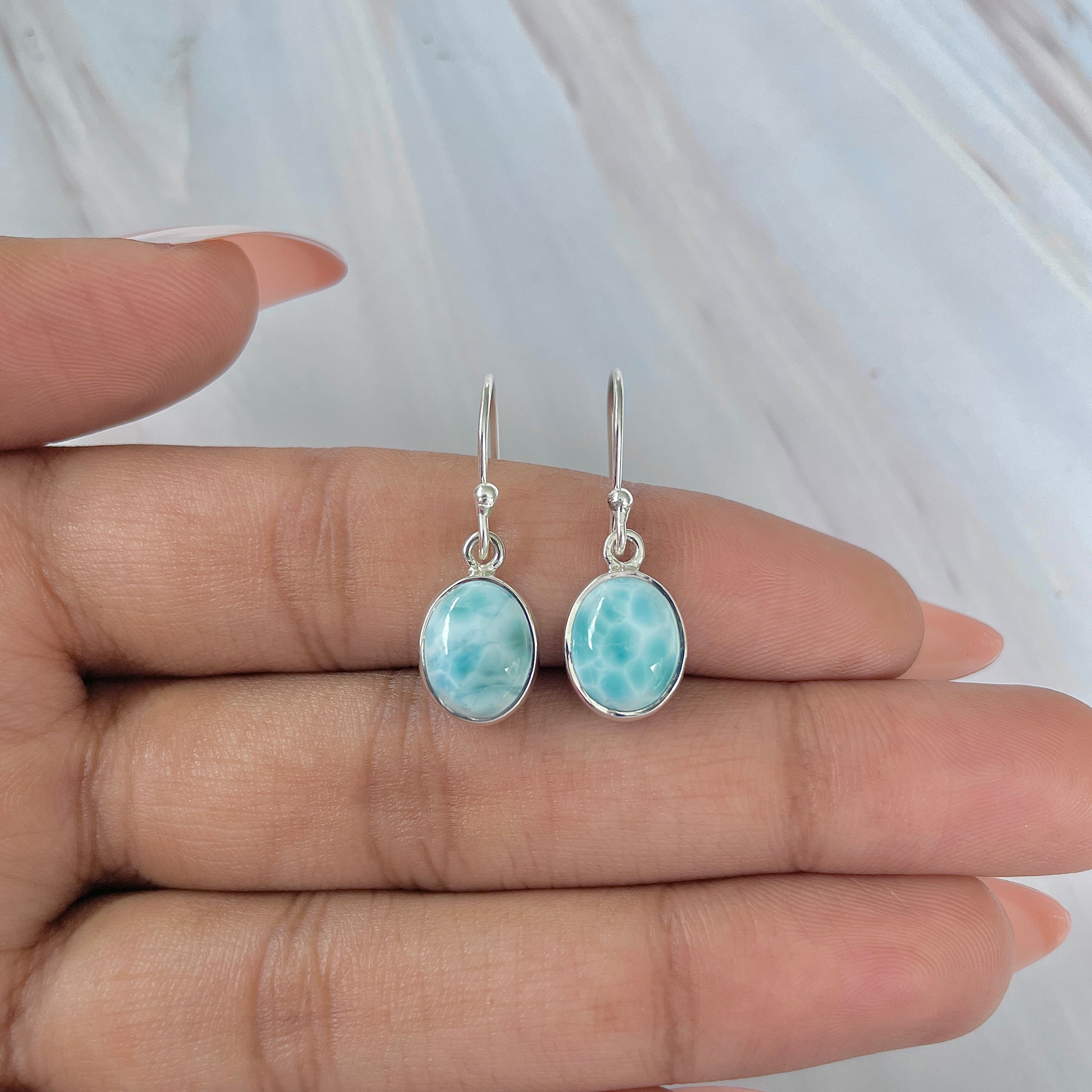 Larimar Earring-(LAR-E-1452.)