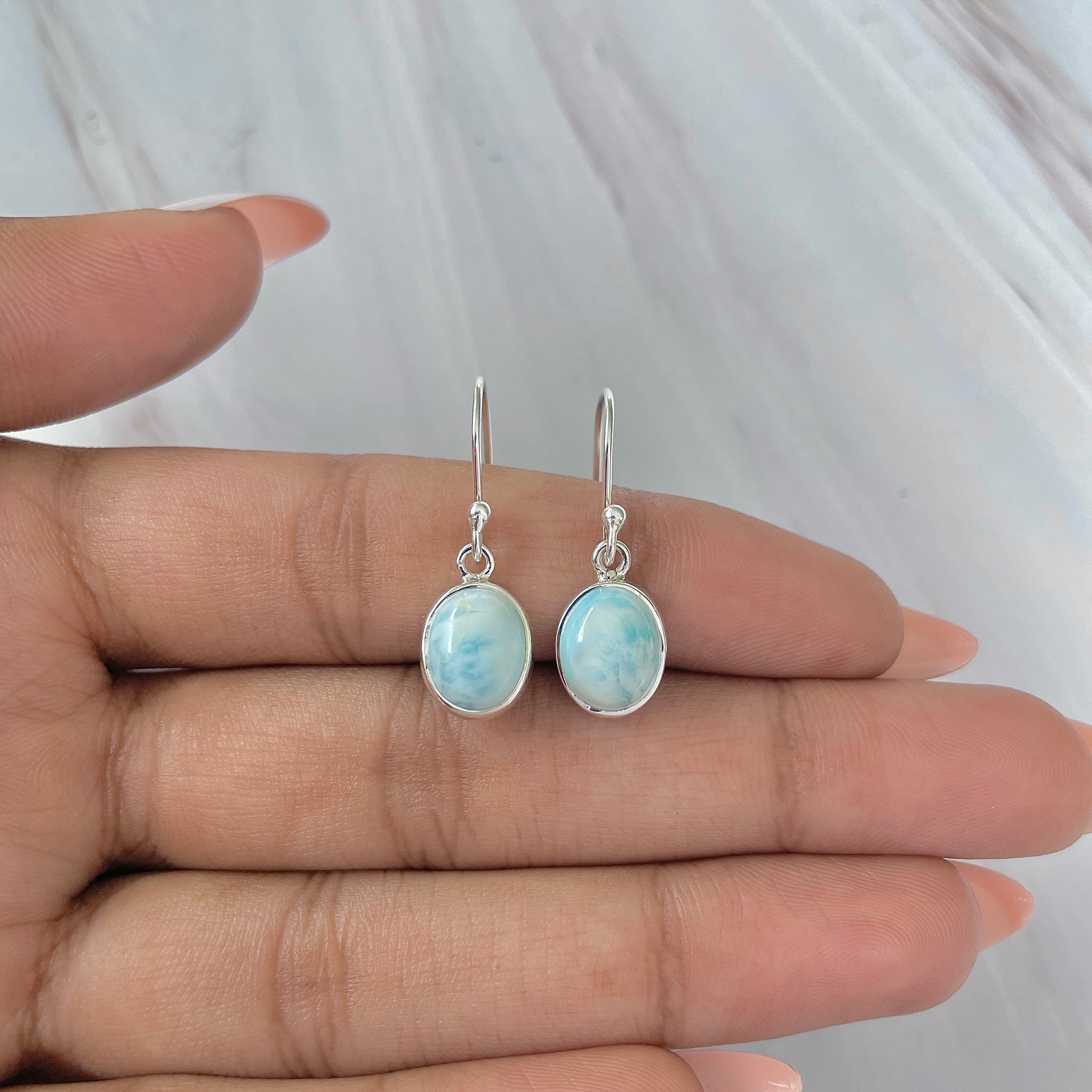 Larimar Earring-(LAR-E-1454.)