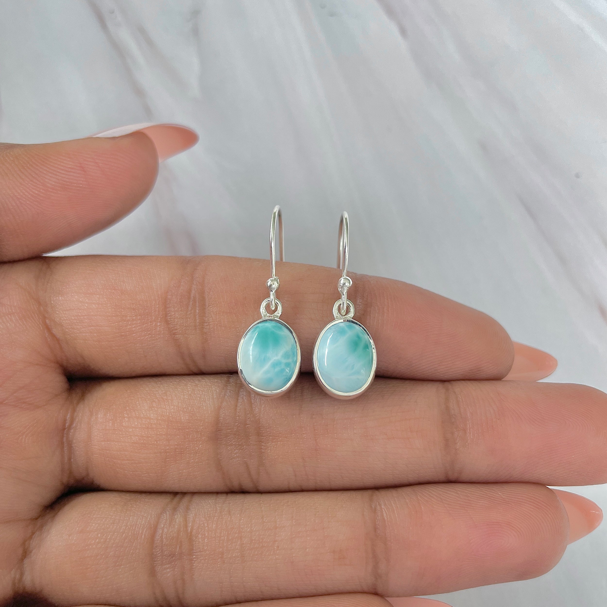 Larimar Earring-(LAR-E-1457.)