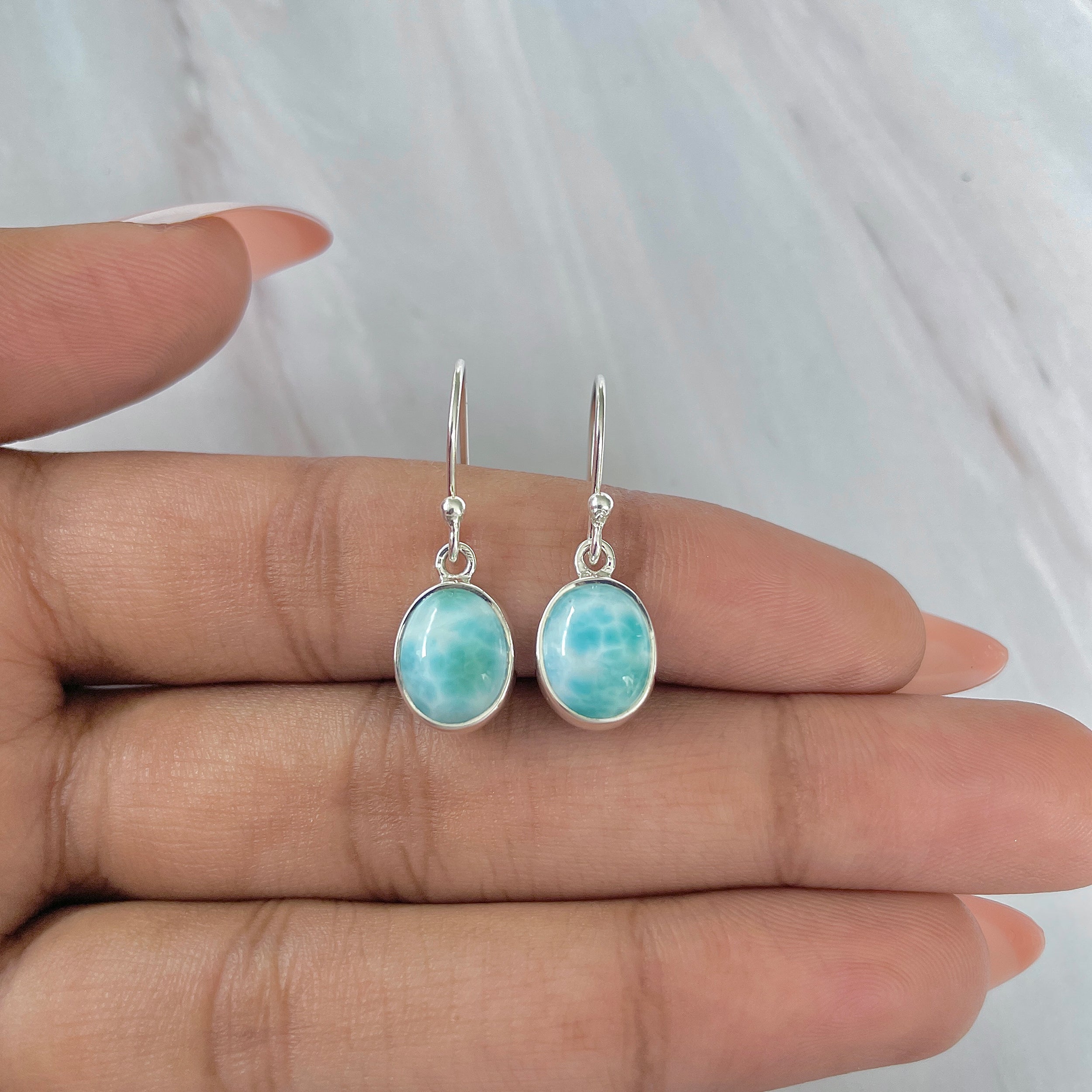 Larimar Earring-(LAR-E-1458.)